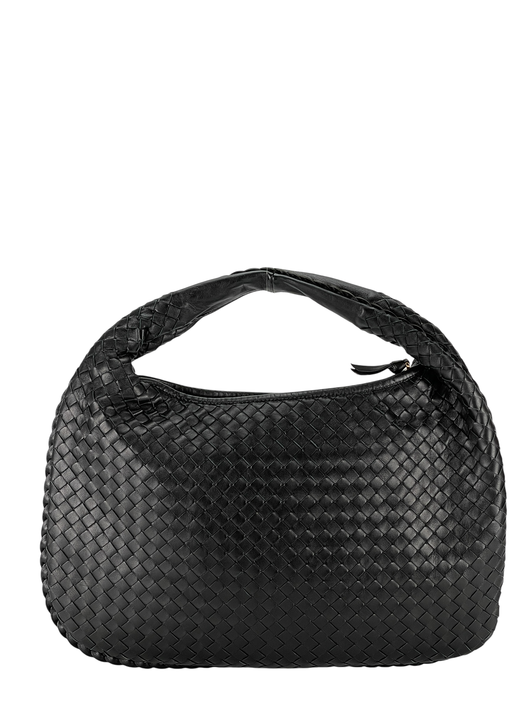BOTTEGA VENETA - Intrecciato Hobo Bag Black Calfskin