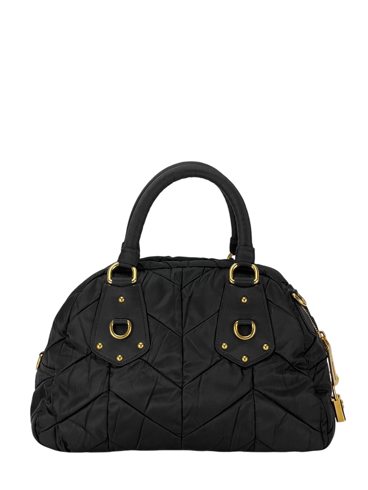 PRADA - Black Tessuto Nylon Quiltin Bauletto Bag