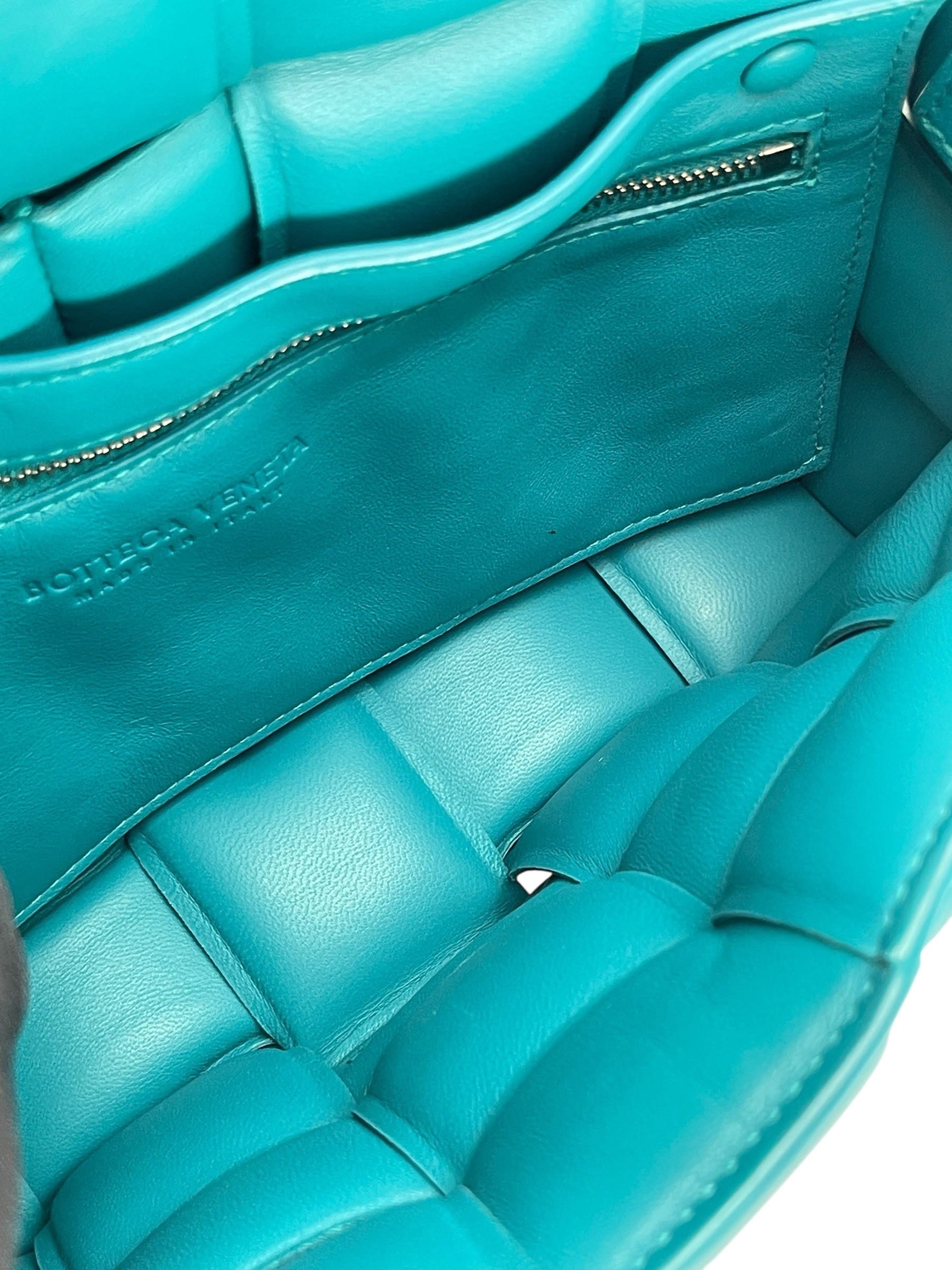 BOTTEGA VENETA - Peacock Blue Lambskin Cassette Shoulder Bag