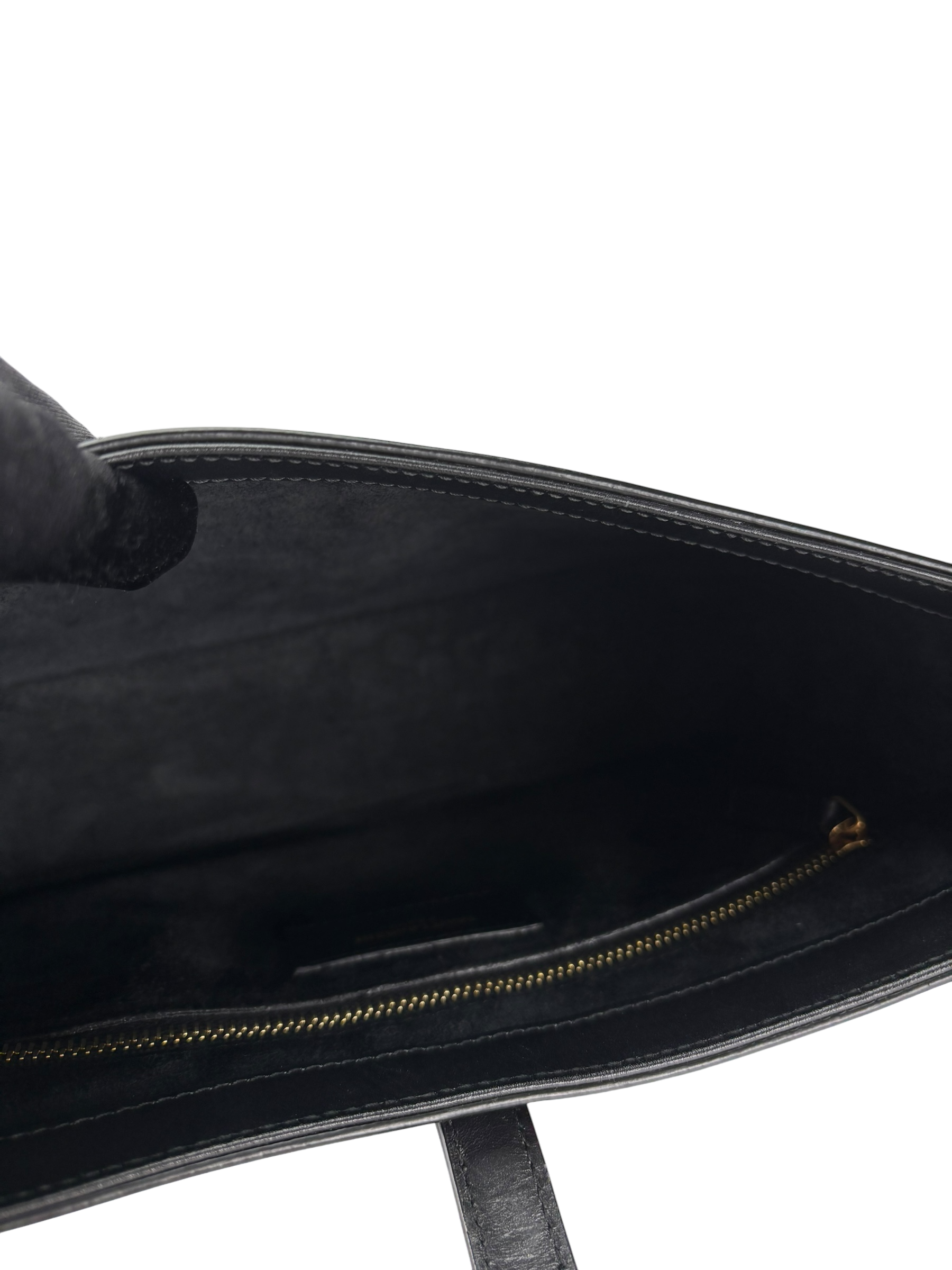 SAINT LAURENT - Black Calfskin Paris YSL Hobo Bag