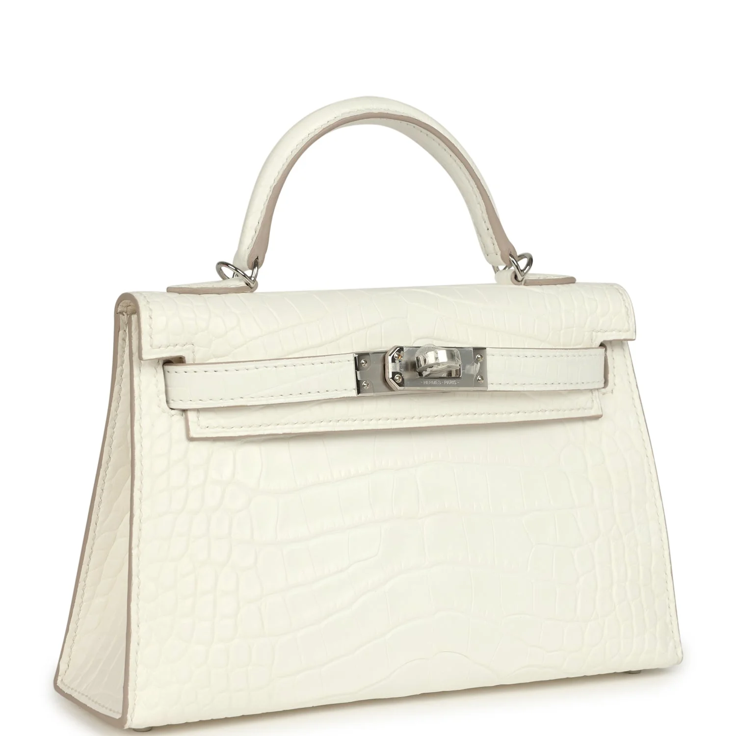Hermes Kelly Sellier 20 Chantilly Matte Alligator Palladium Hardware