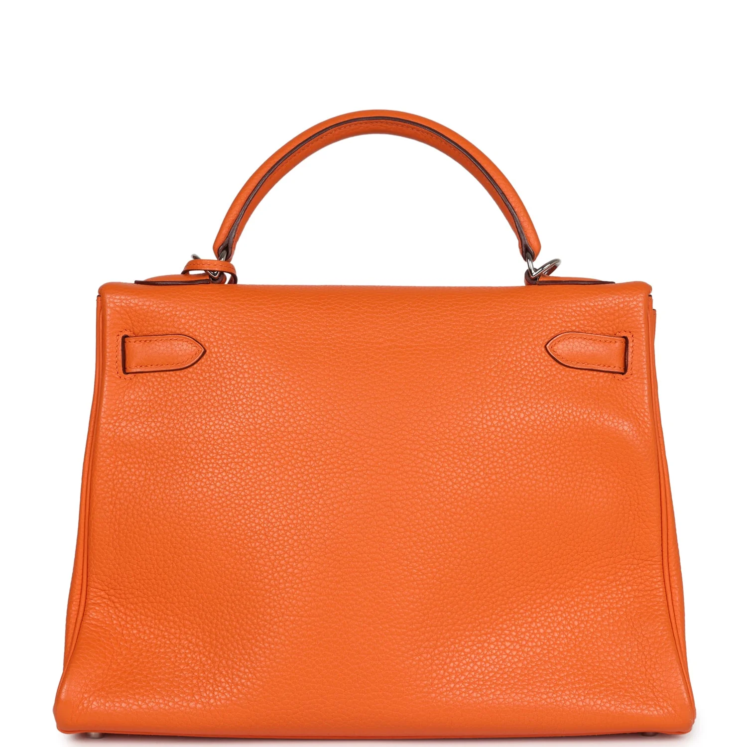Pre-owned Hermes Kelly Retourne 32 Orange Togo Palladium Hardware