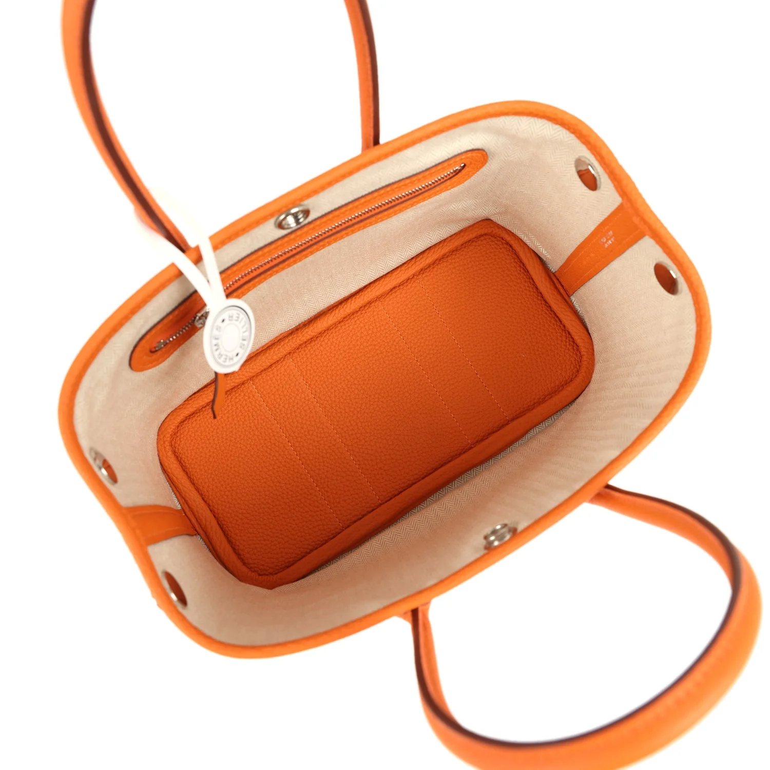 Hermes Garden Party Neo 23 Orange Togo Palladium Hardware