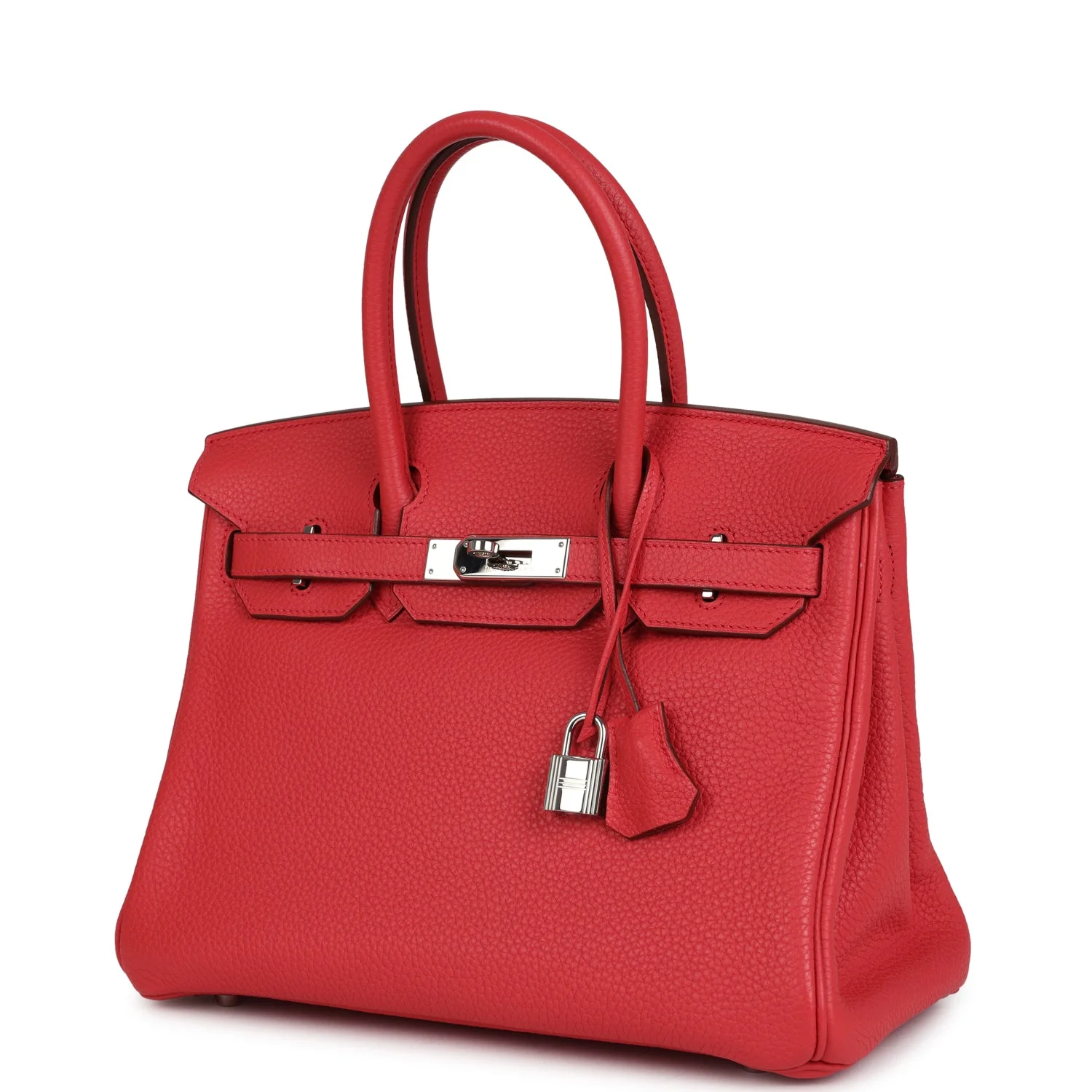 Pre-owned Hermes Birkin 30 Bougainvillea Clemence Palladium Hardware