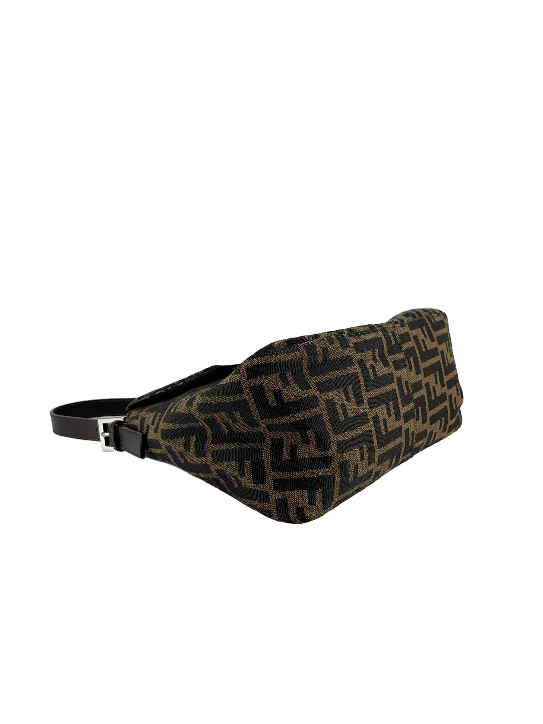 FENDI - Brown Zucca Mamma Baguette Handbag Silver Hardware
