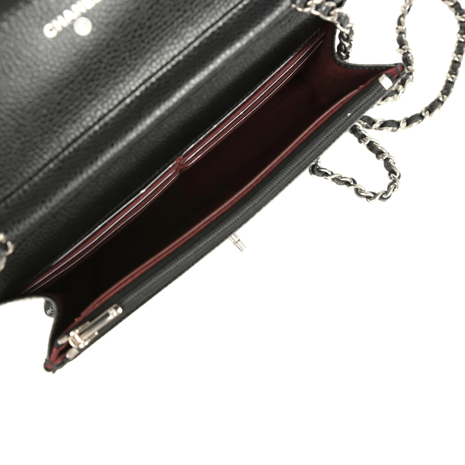 Chanel Wallet On Chain WOC Black Caviar Silver Hardware