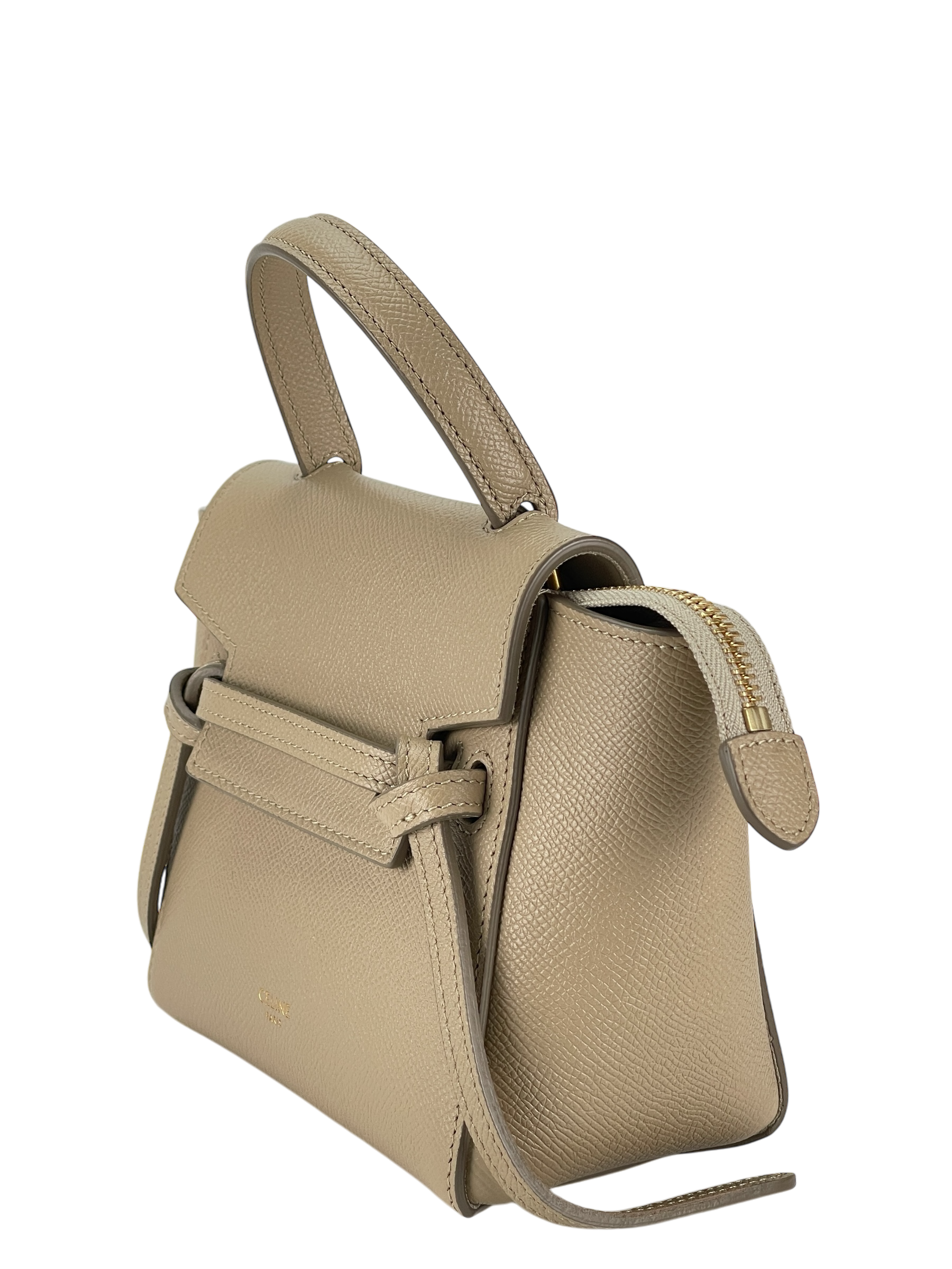 CELINE - Mini Light taupe Mirco Leather 2way Handbag