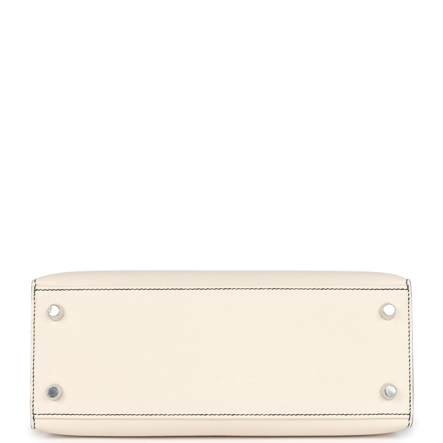 Hermes Special Order (HSS) Kelly Sellier 25 Nata and Black Chevre Mysore Brushed Palladium Hardware