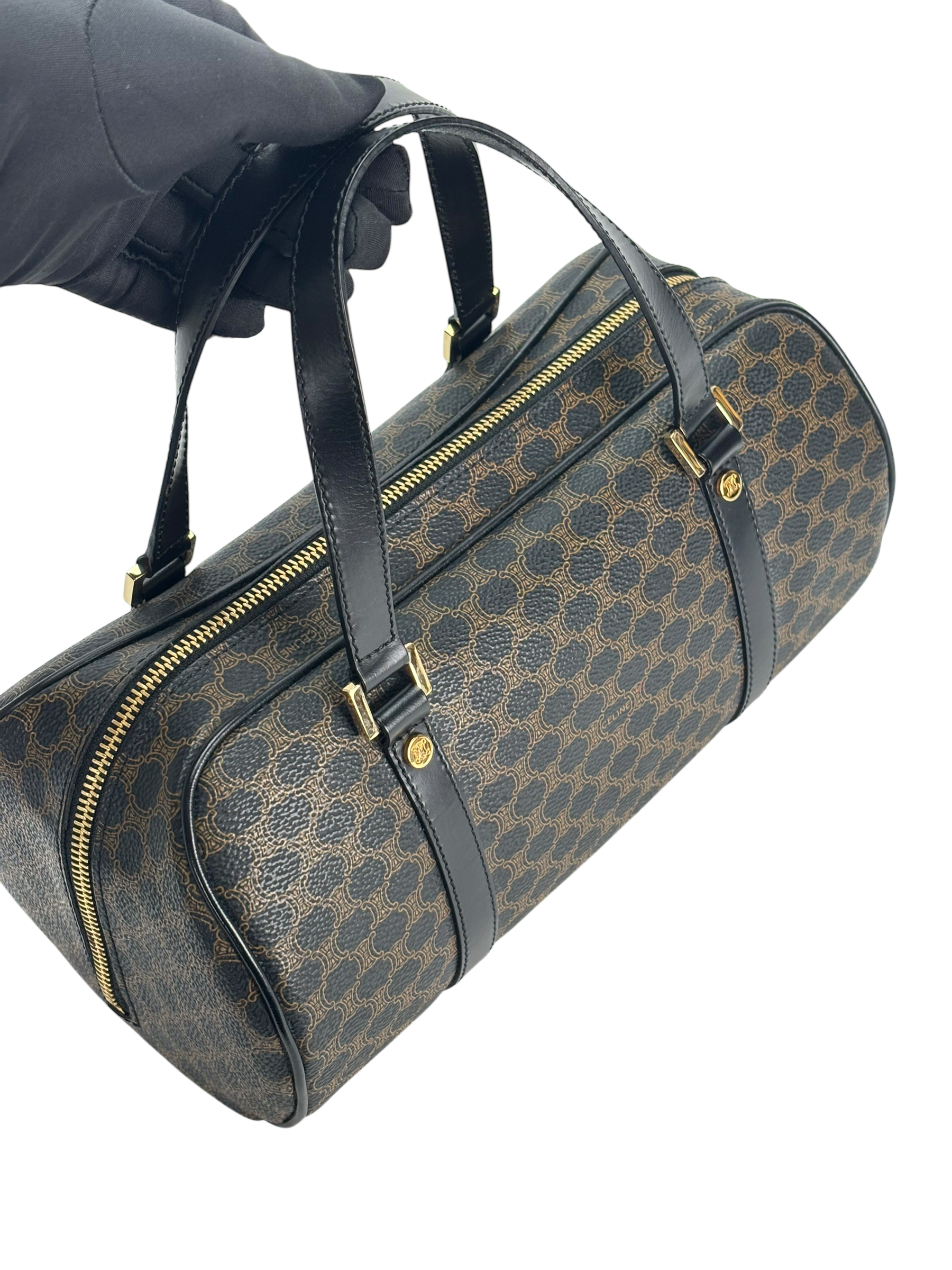 CELINE - Black Macadam Papillon Hand Bag