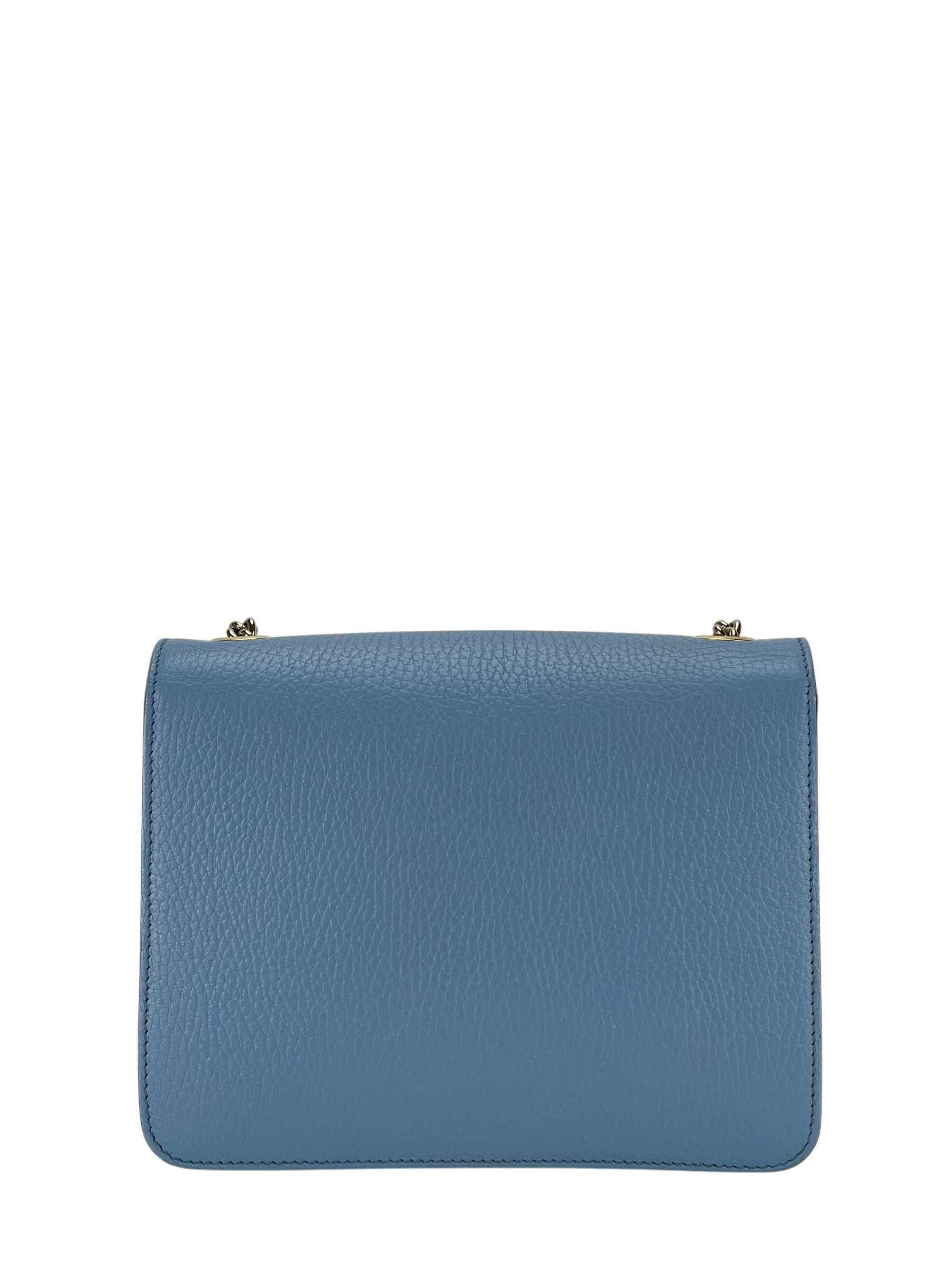 GUCCI - Blue Leather Small Interlocking G Shoulder Bag