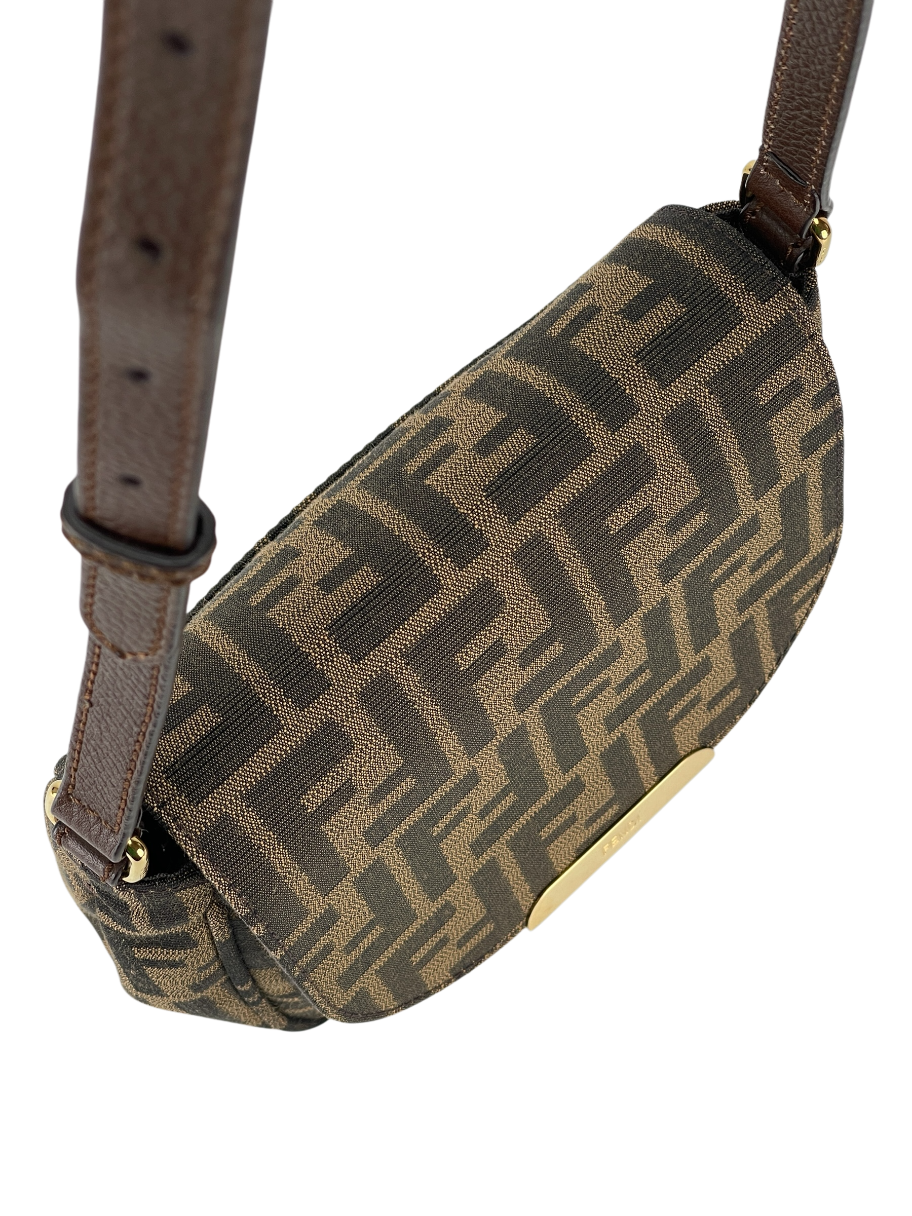 FENDI - Brown Zucca Canvas Crossbody Bag