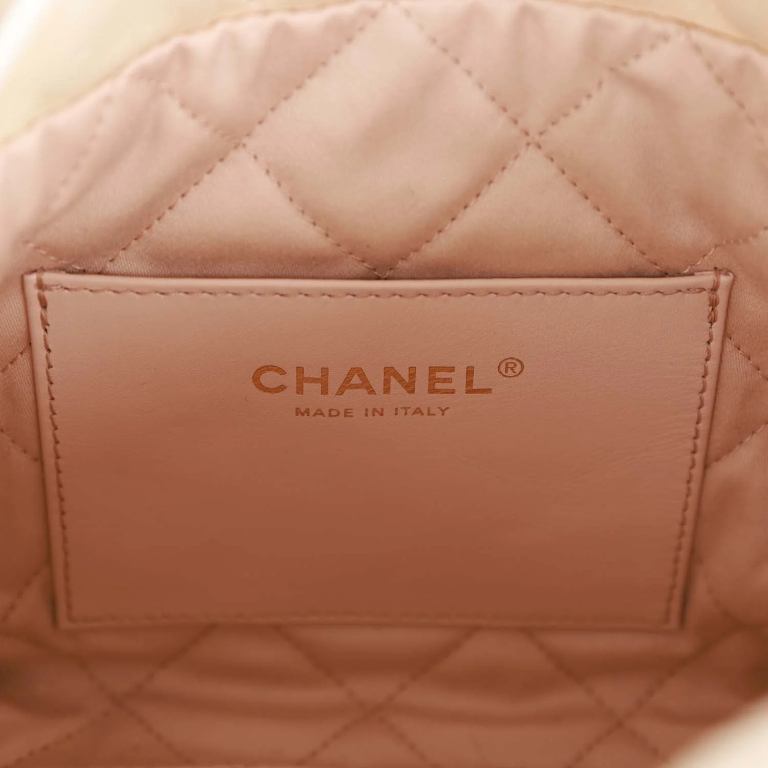Chanel Mini 22 Bag Champagne Iridescent Calfskin Gold Hardware