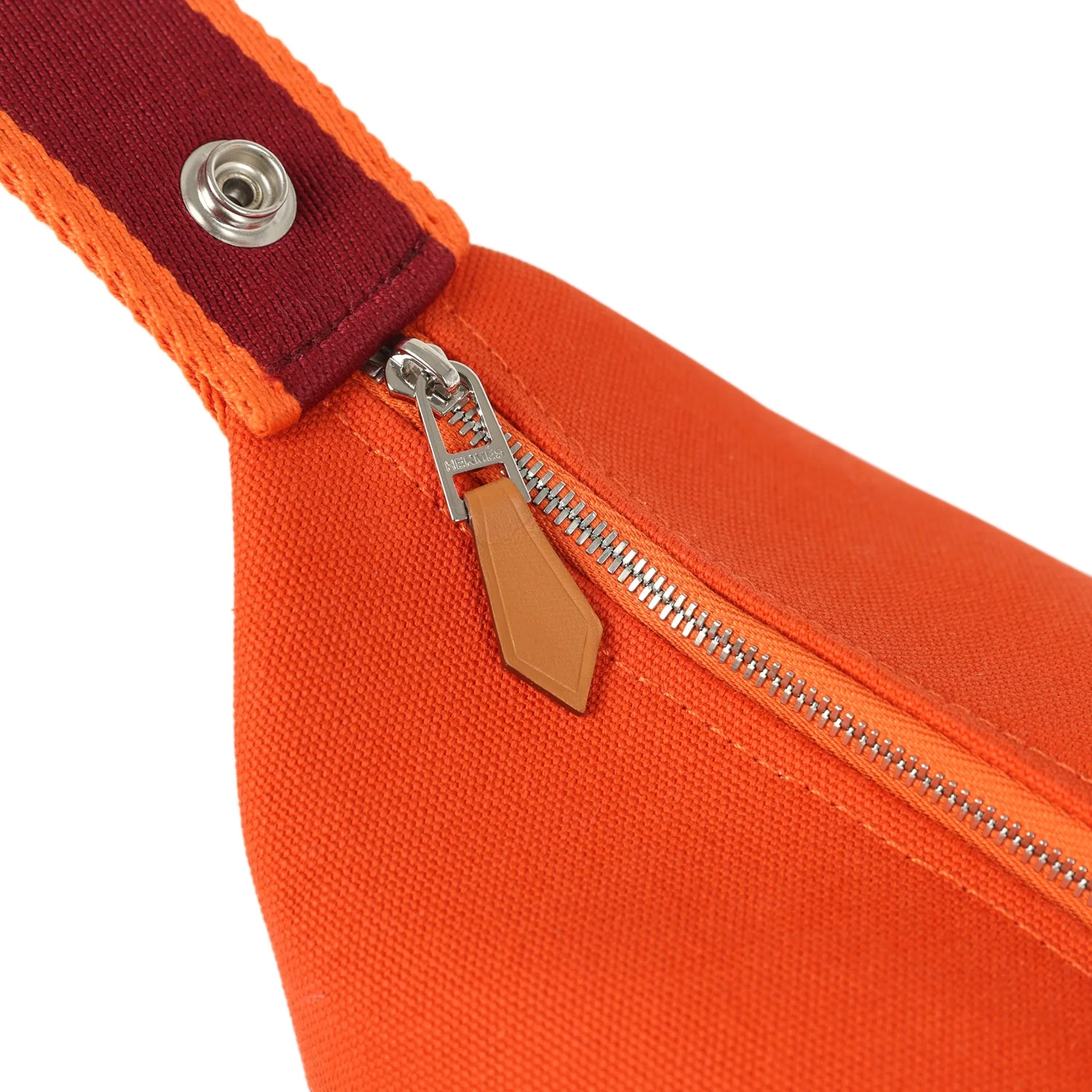 Hermes Bride A Brac Carre Case PM Feu Canvas Palladium Hardware