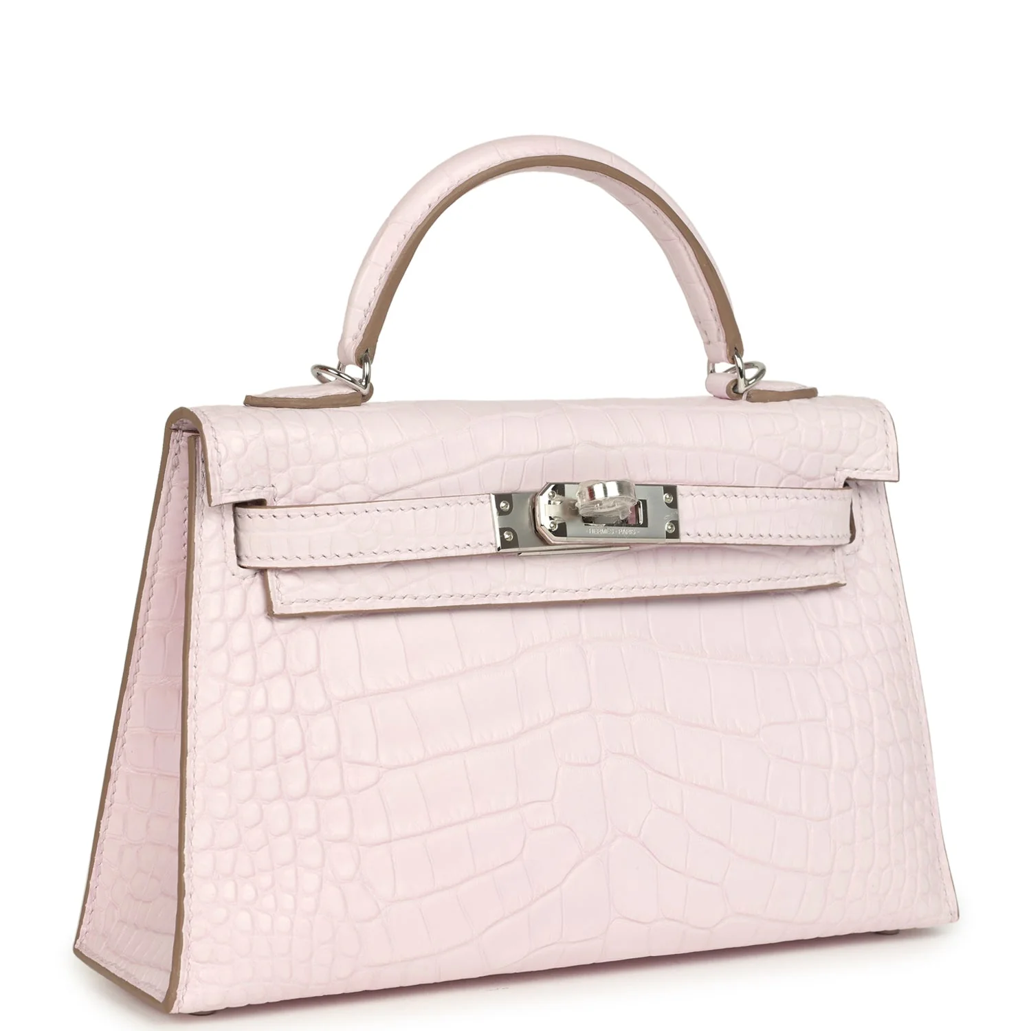 Hermes Kelly Sellier 20 Mauve Pale Boreal Satin Alligator Palladium Hardware