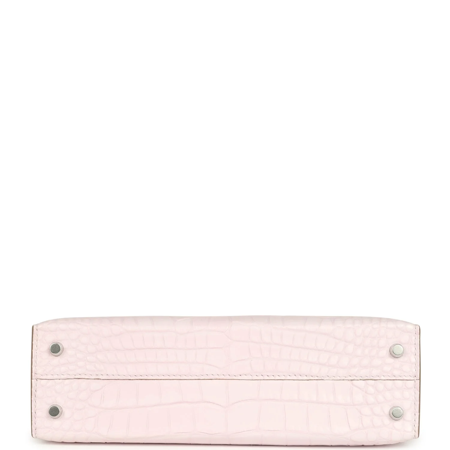 Hermes Kelly Sellier 20 Mauve Pale Boreal Satin Alligator Palladium Hardware