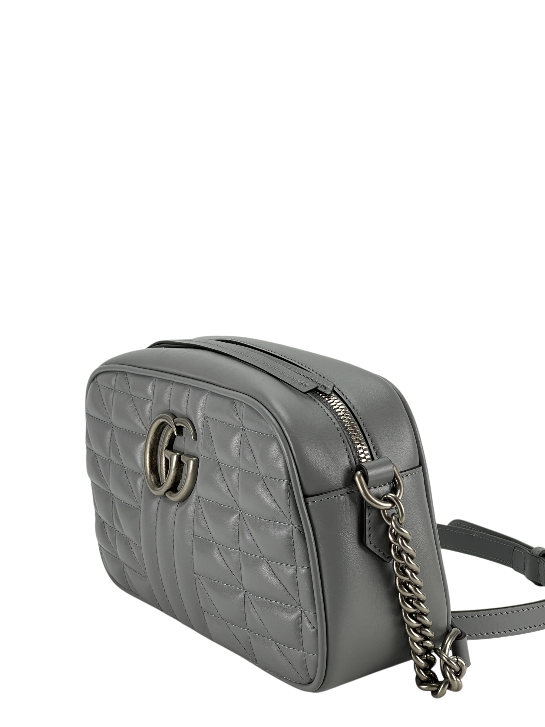 GUCCI - Grey GG Marmont Camera Bag