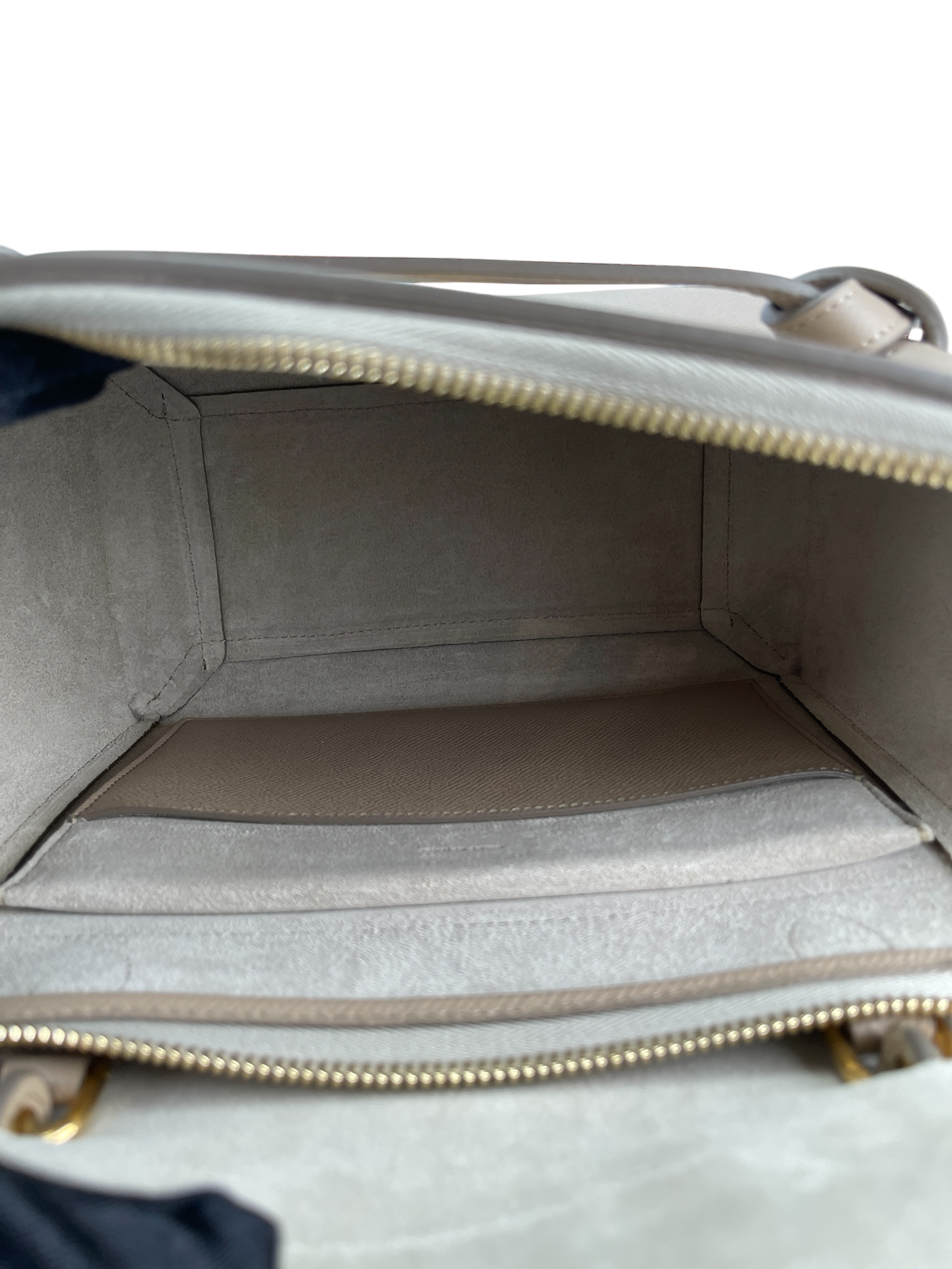 CELINE - Light taupe Mirco Leather 2way Handbag