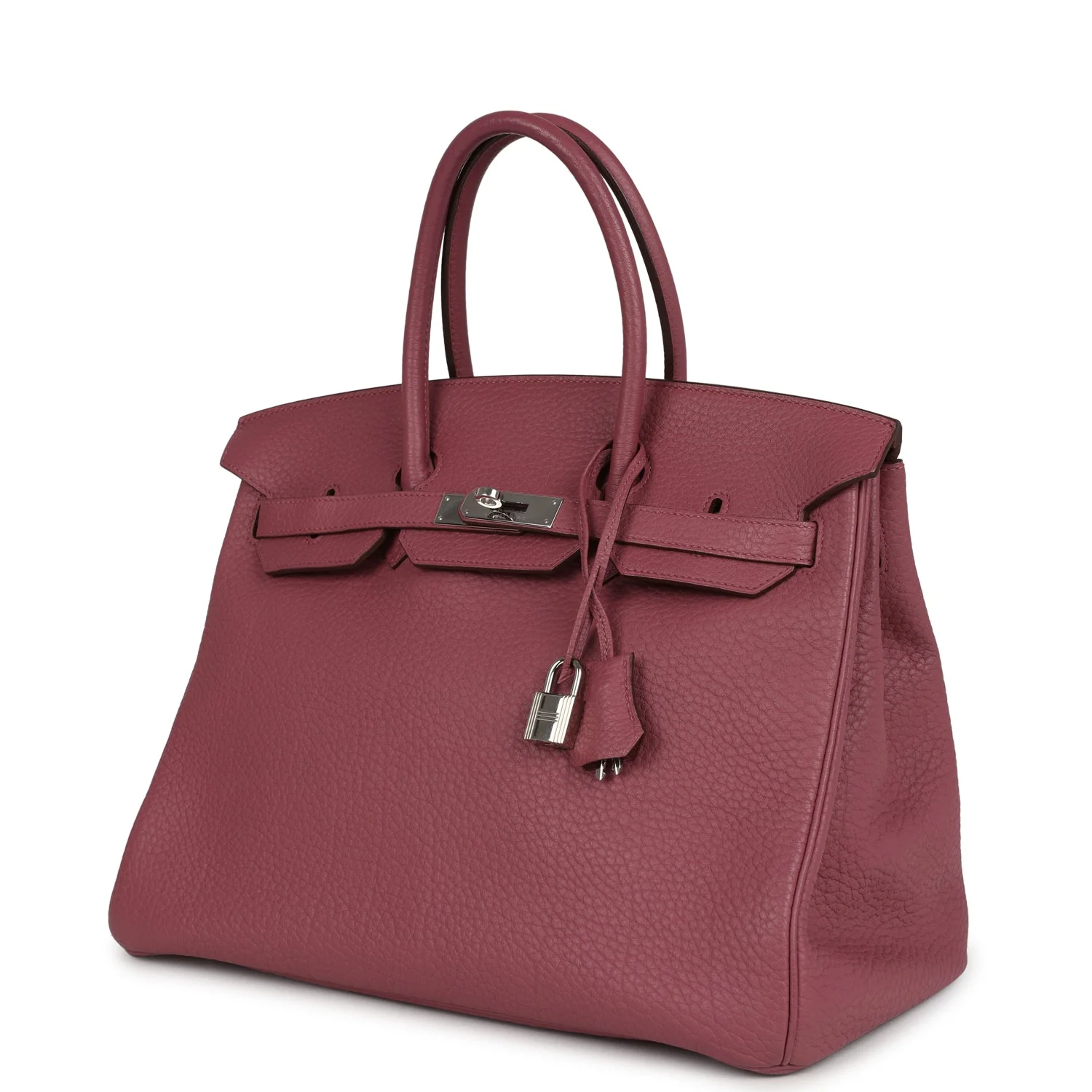 Pre-owned Hermes Birkin 35 Bois De Rose Fjord Palladium Hardware