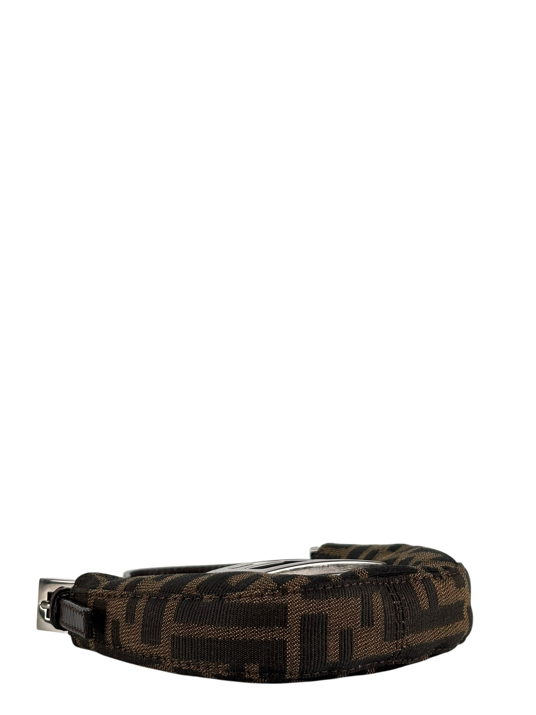 FENDI - Zucca Canvas Mini Croissant Handbag Black Brown