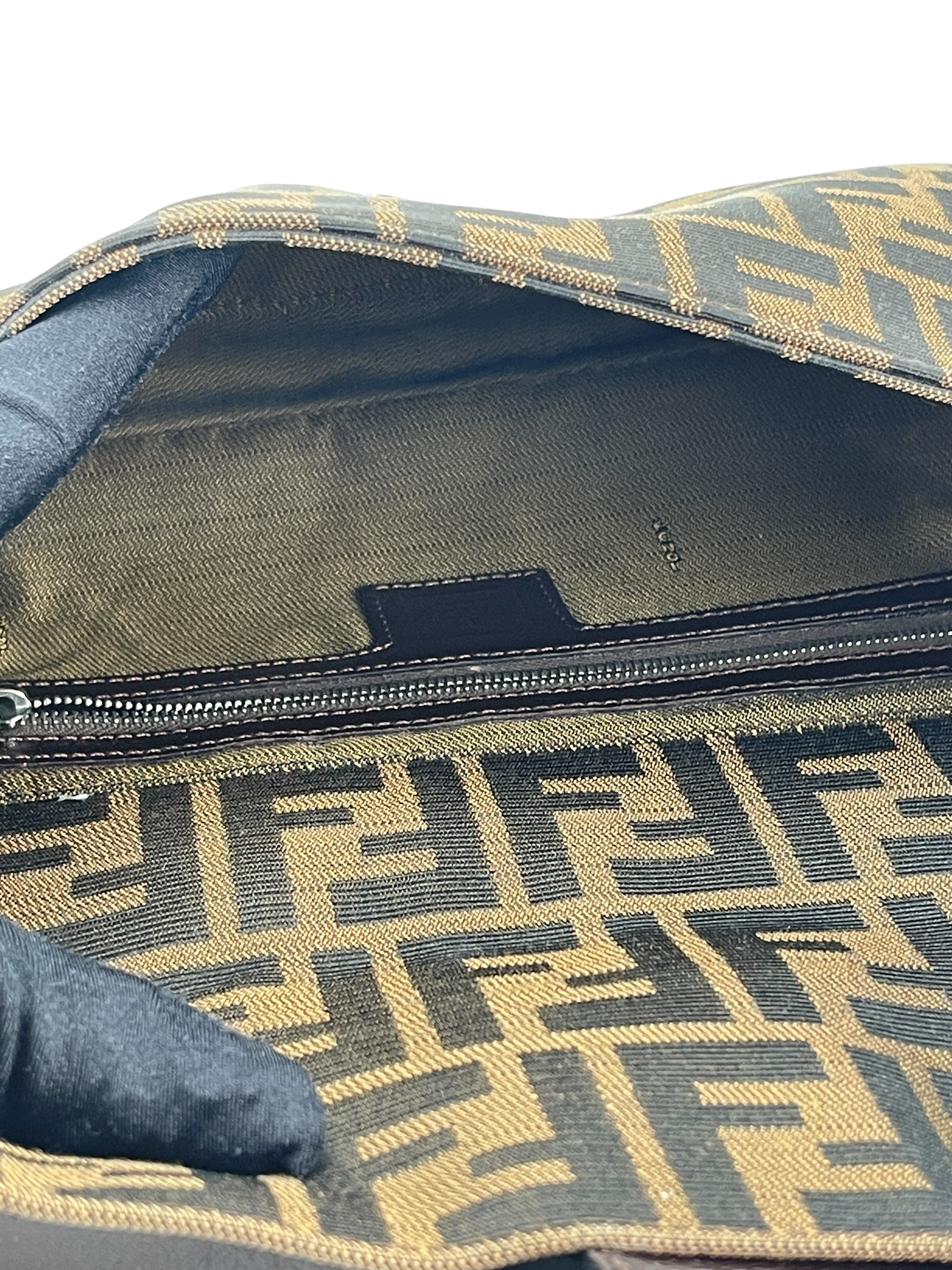 FENDI - Brown Zucca Baguette Handbag Silver Hardware