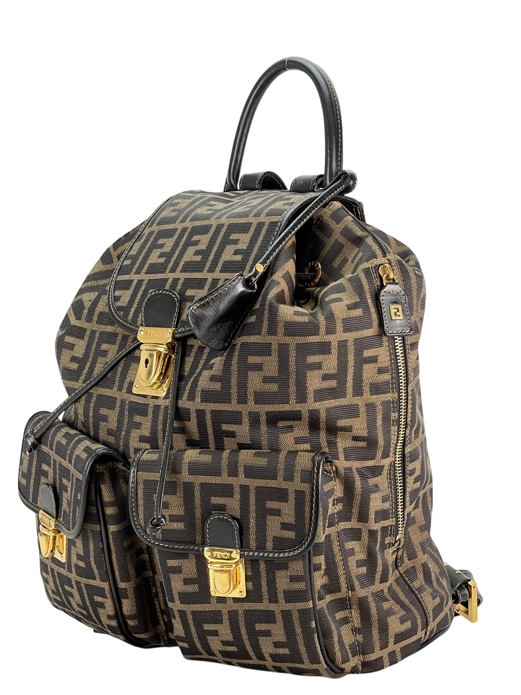 FENDI - Zucca Canvas Backpack Pattern Shoulder Bag