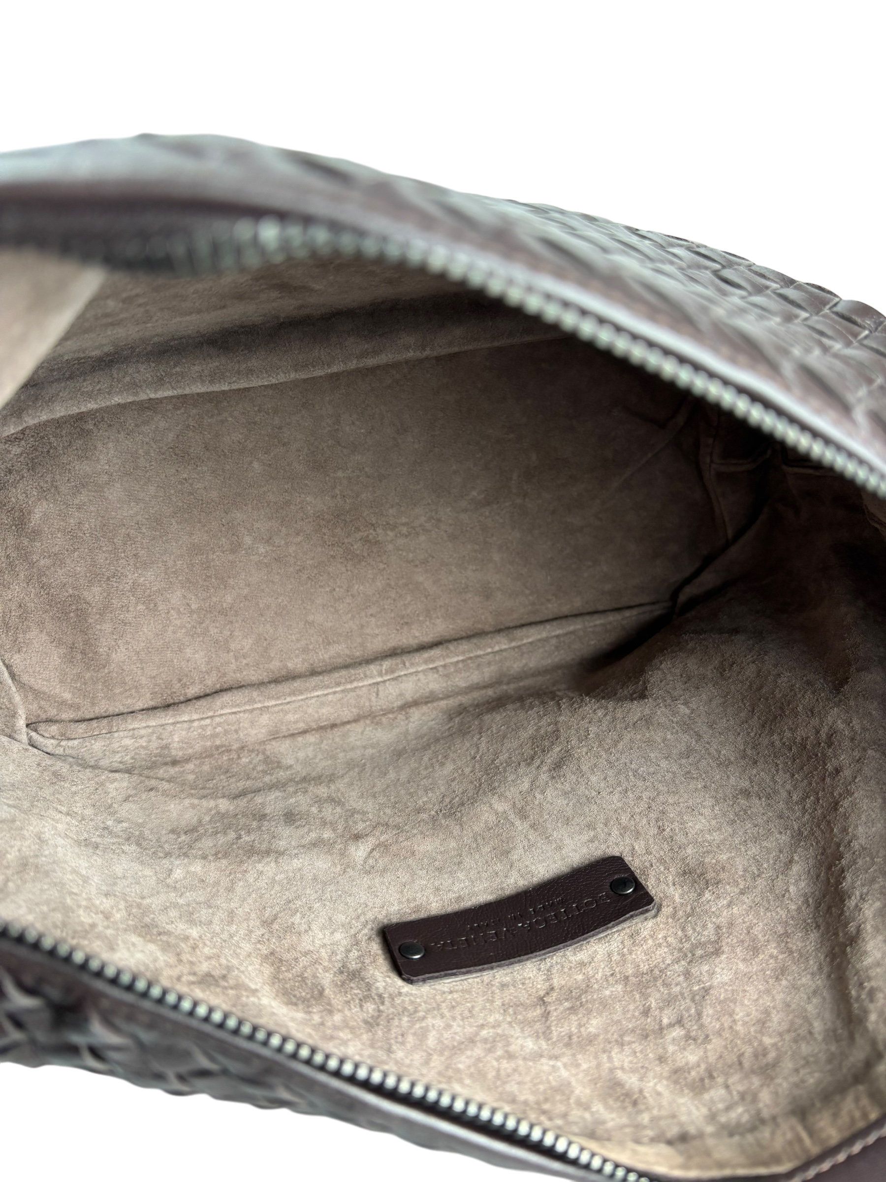 BOTTEGA VENETA - Zip Hobo Intrecciato Nappa Brown Lambskin