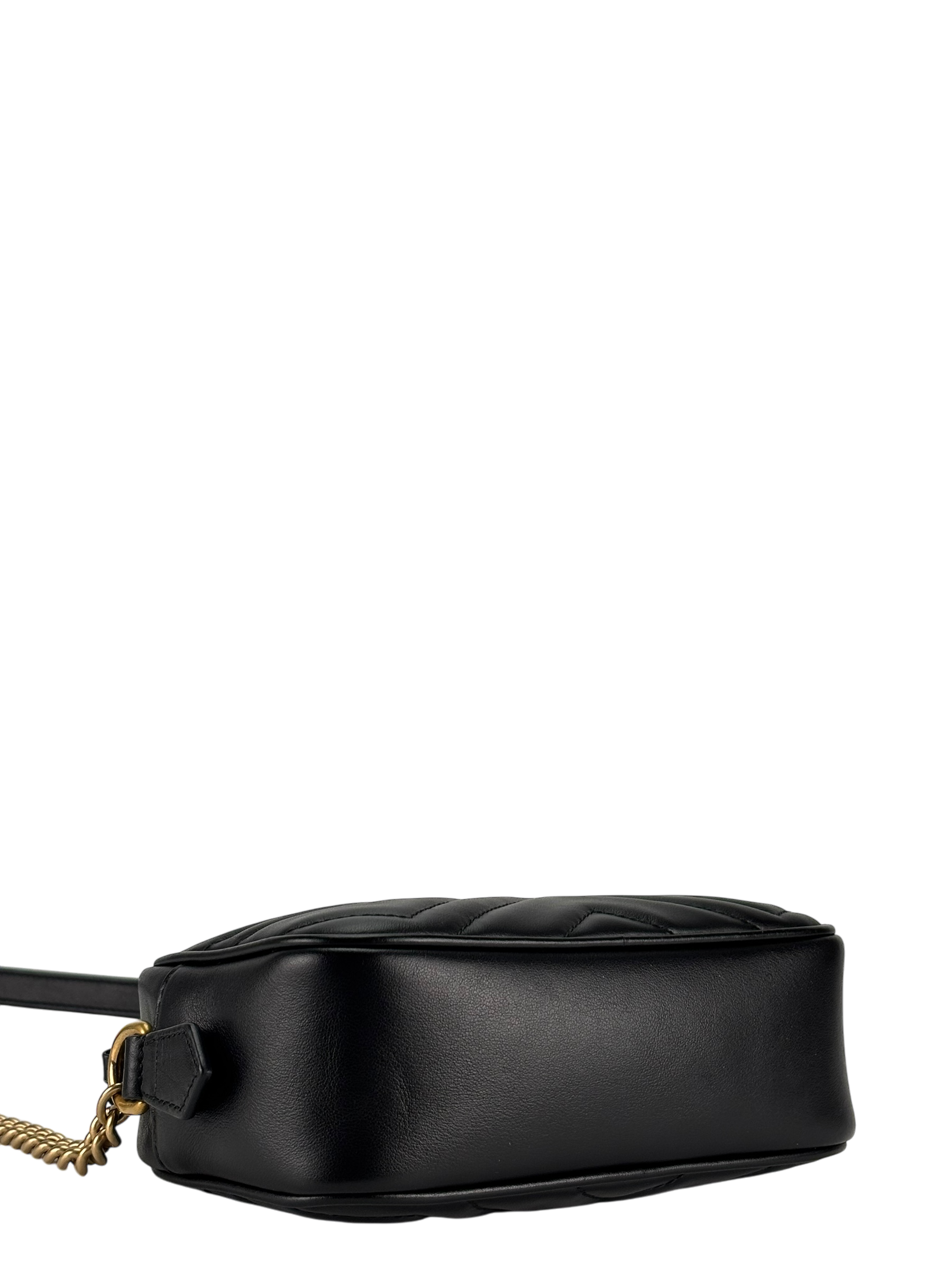 GUCCI - Small Black GG Marmont Matelasse Camera Bag