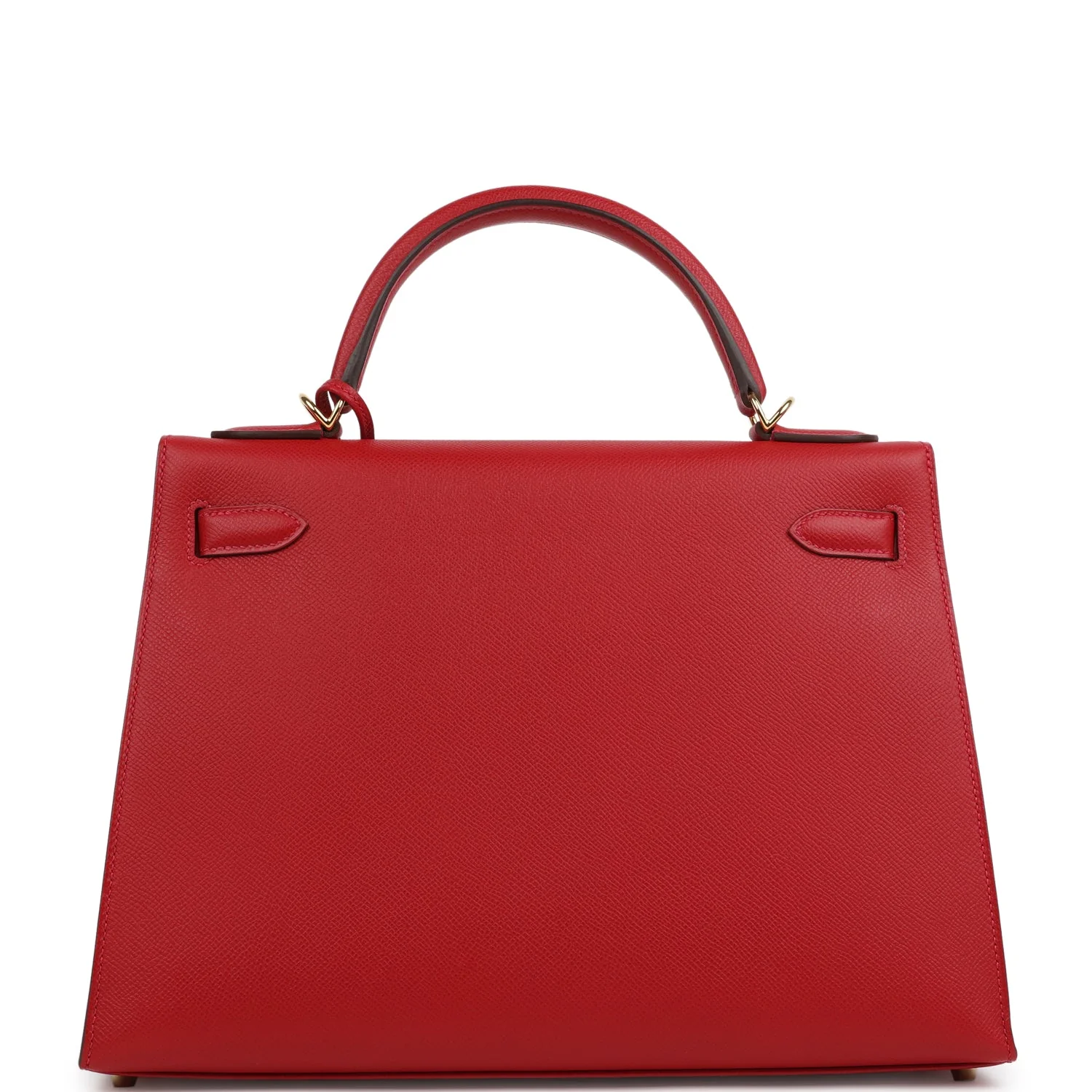 Pre-owned Hermes Kelly Sellier 32 Rouge Casaque Epsom Gold Hardware