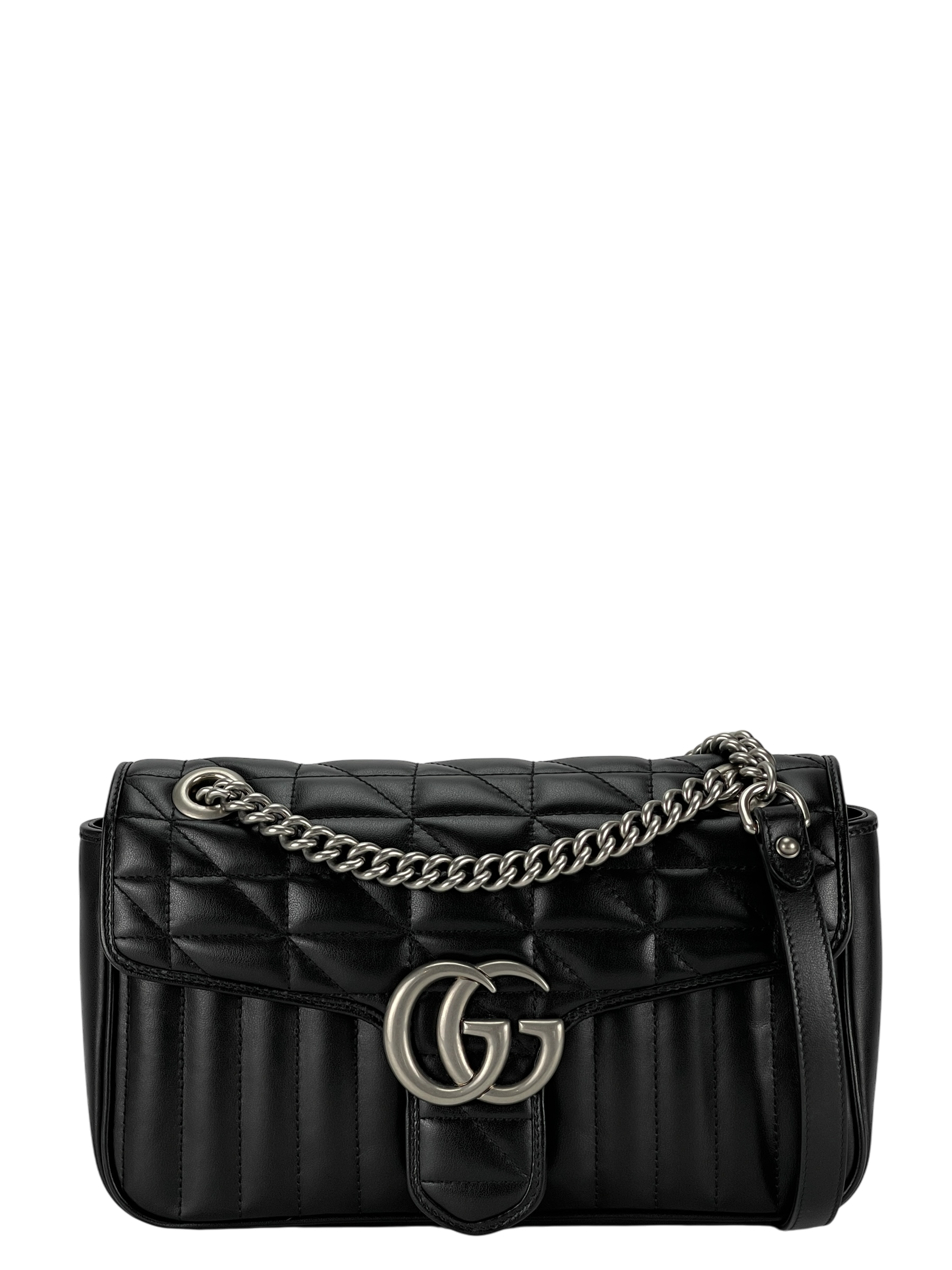 GUCCI - Black GG Marmont Matelasse Shoulder Bag