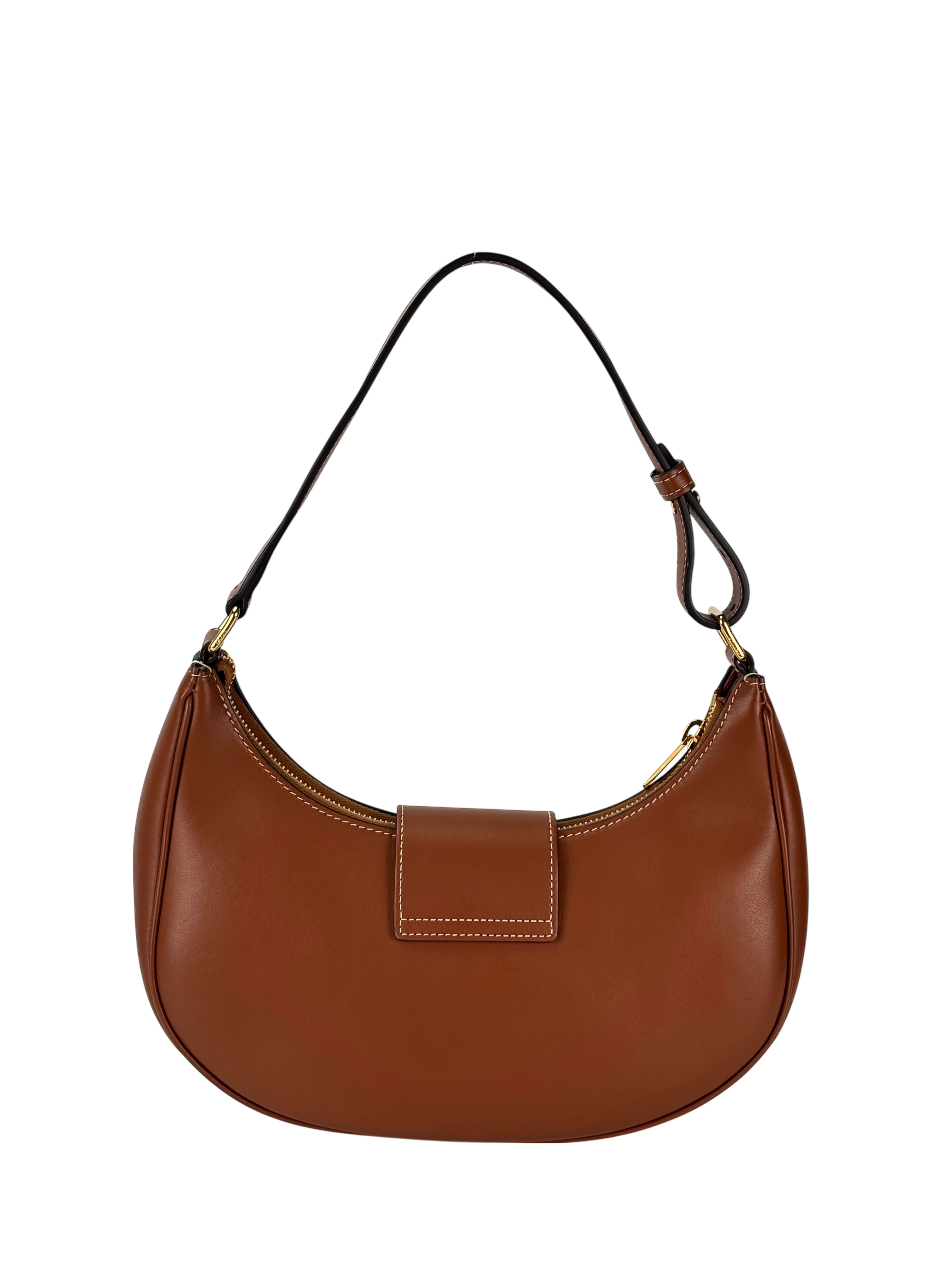 CELINE - Brown Calfskin Smooth Medium Strap Ava Triomphe Shoulder Bag Tan
