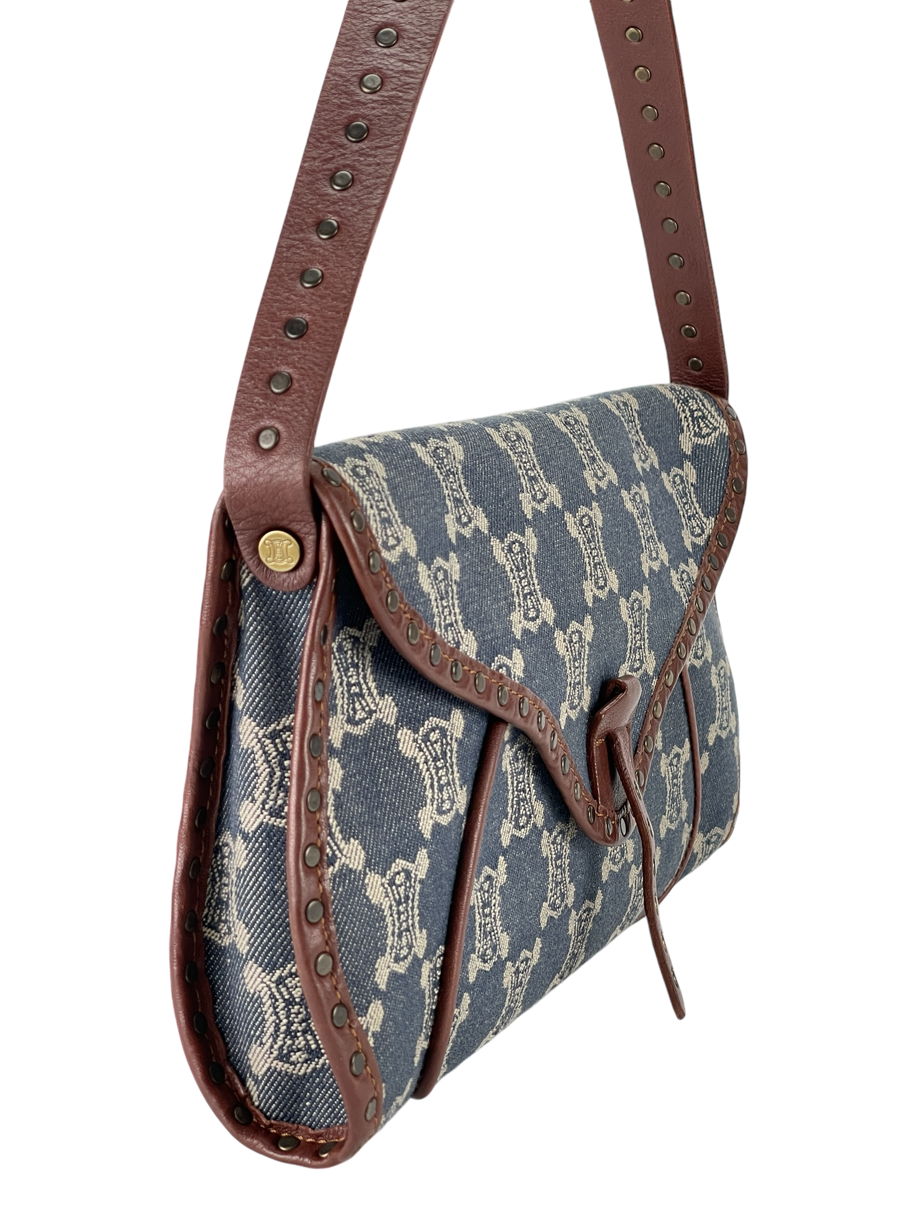 CELINE -  Macadam Denim Shoulder Bag