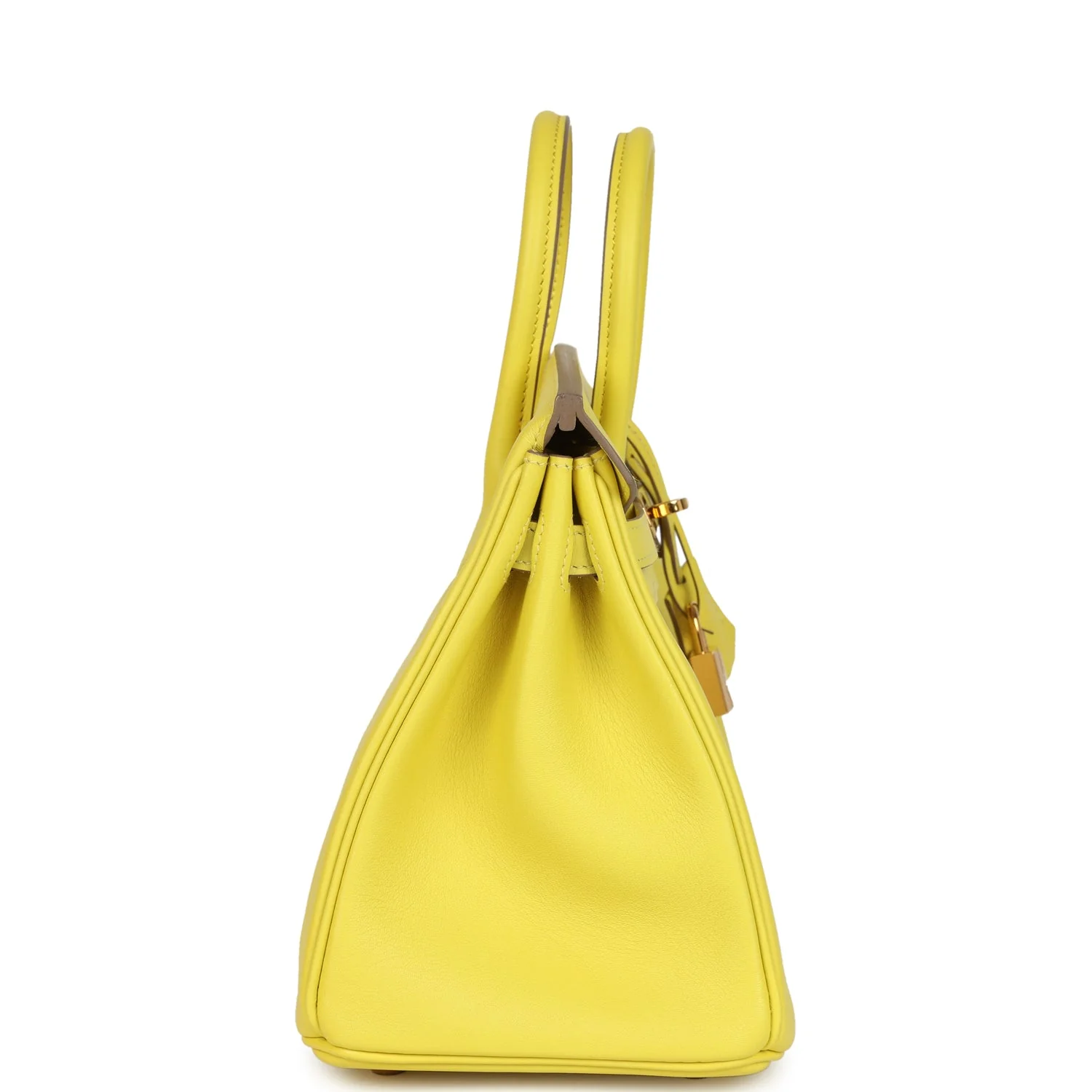 Pre-owned Hermes Birkin 25 Lime Swift Gold Hardware