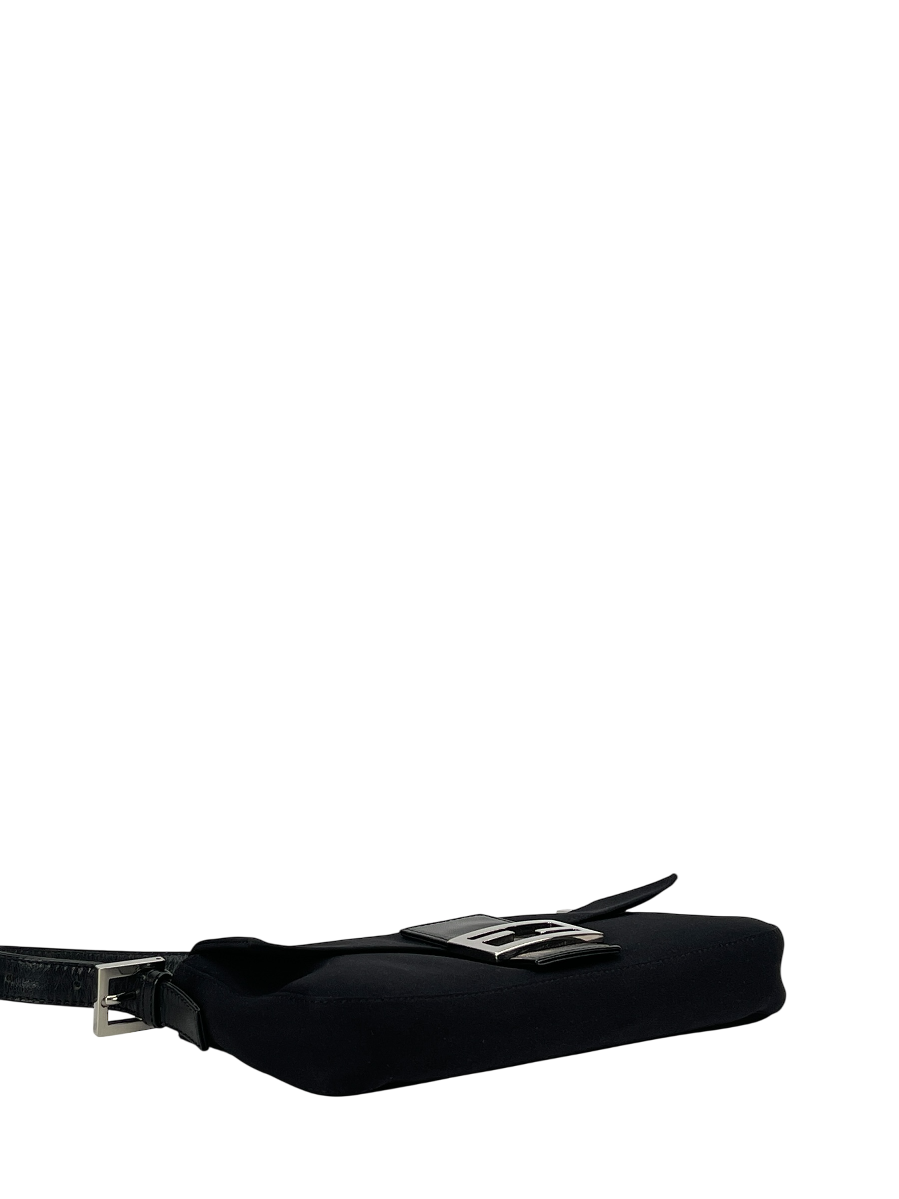 FENDI - Small Black Mamma Baguette Cotton Bag