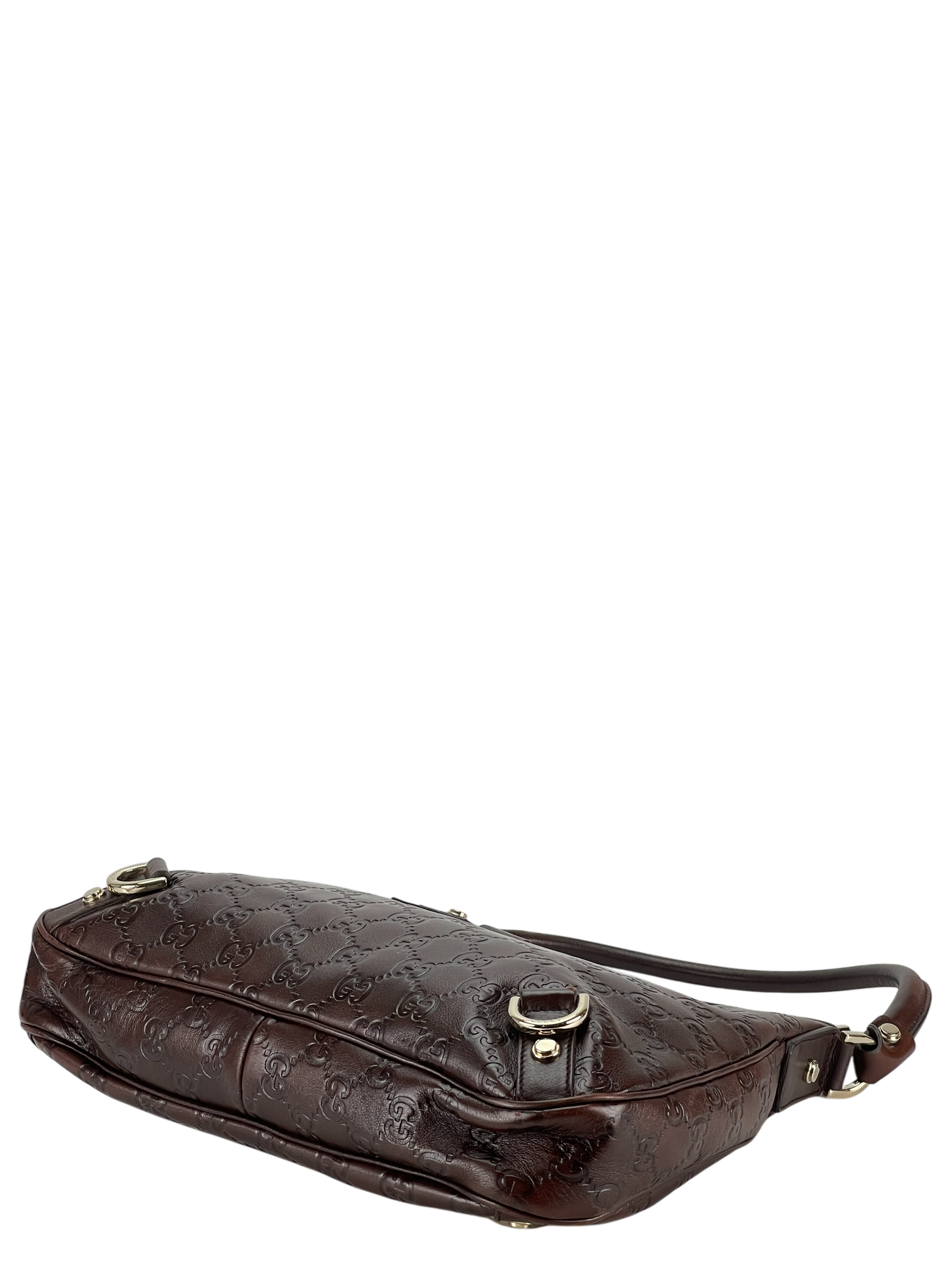 GUCCI - Dark Brown Abbey Guccissima Semi Shoulder Bag