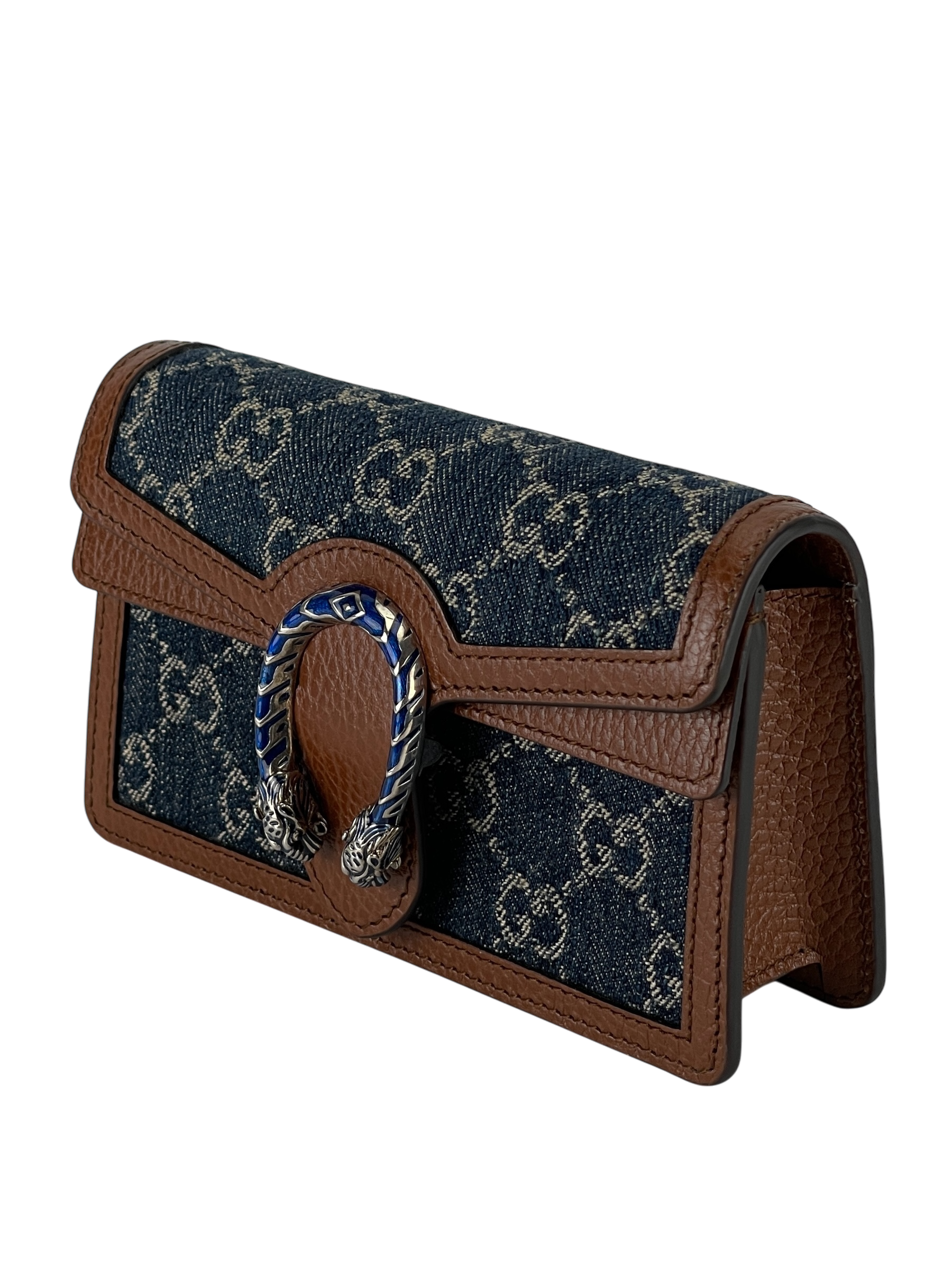 GUCCI - Denim GG Dollar Enamel Super Mini Dionysus Shoulder Bag