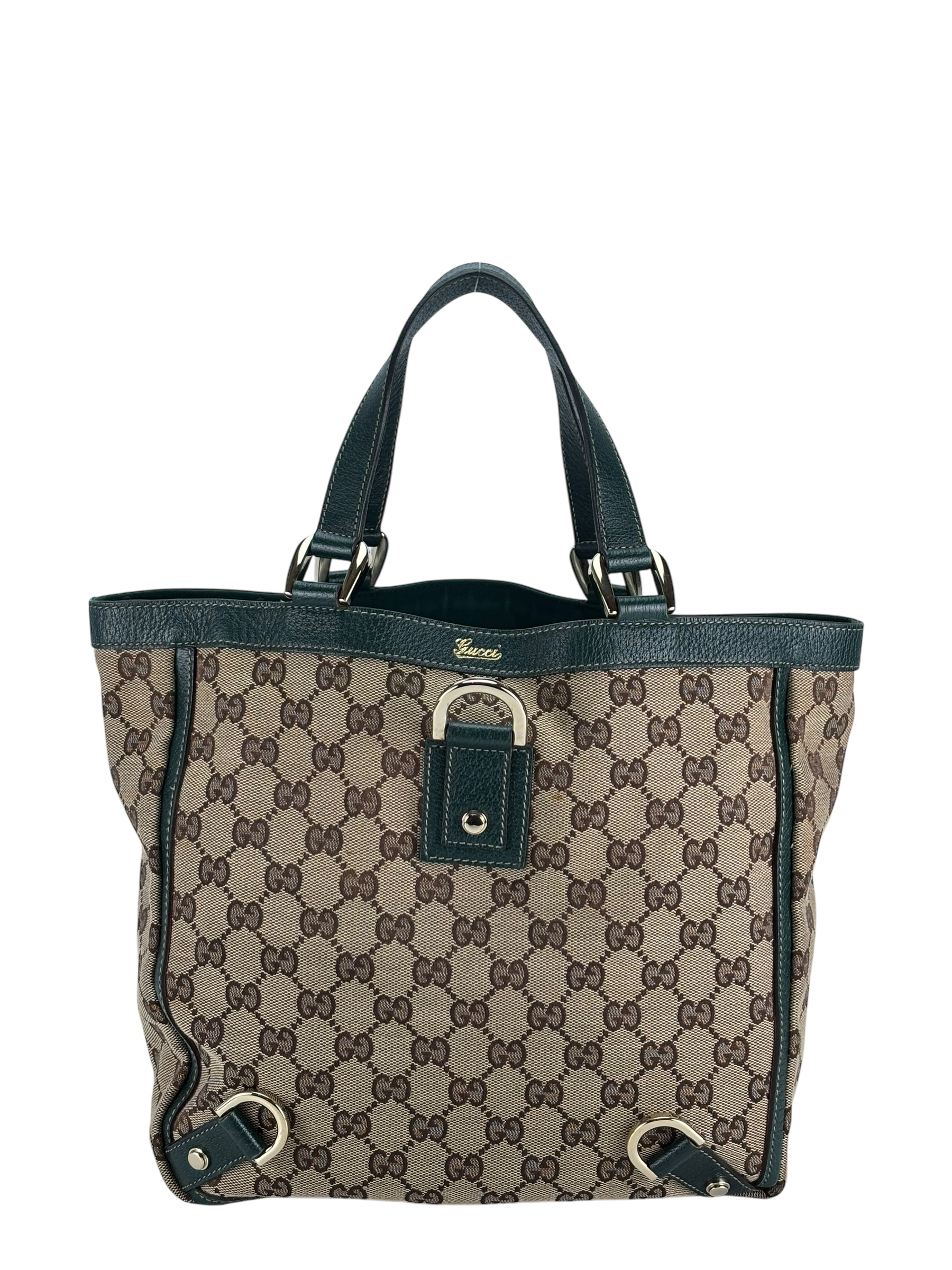 GUCCI - Green GG Canvas Small Abbey Tote Handbag