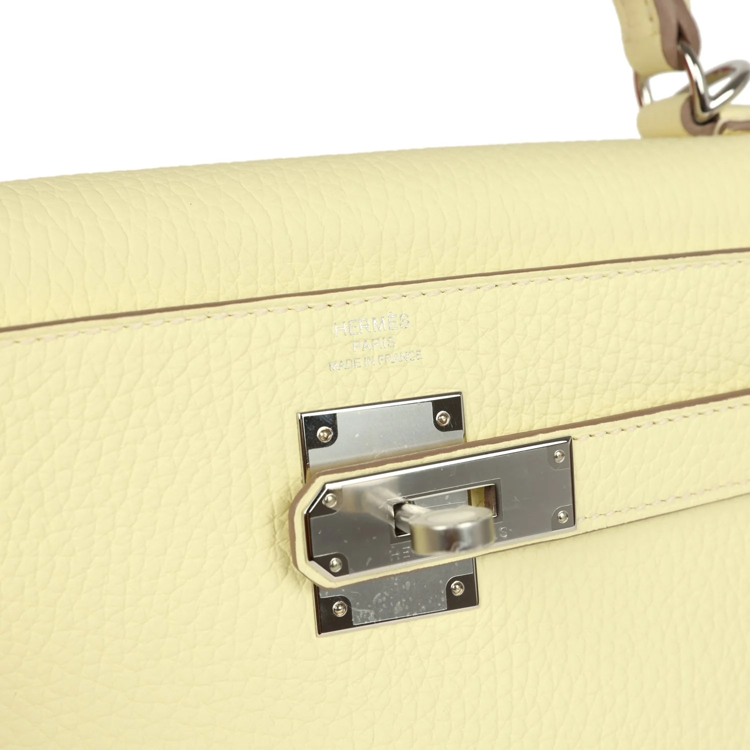 Hermes Kelly Retourne 28 Jaune Milton Clemence Palladium Hardware