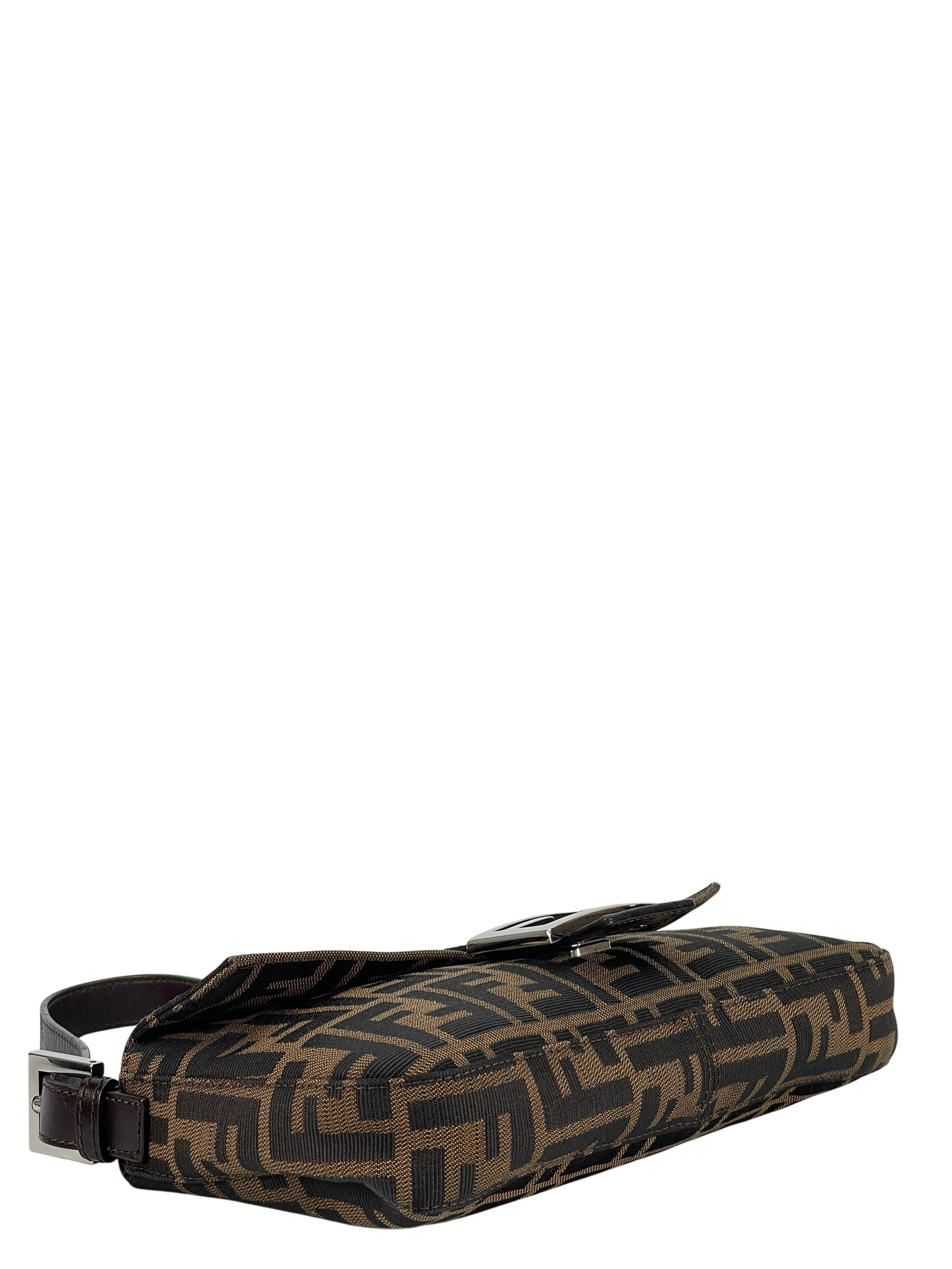 FENDI - Brown Zucca Baguette Handbag Silver Hardware