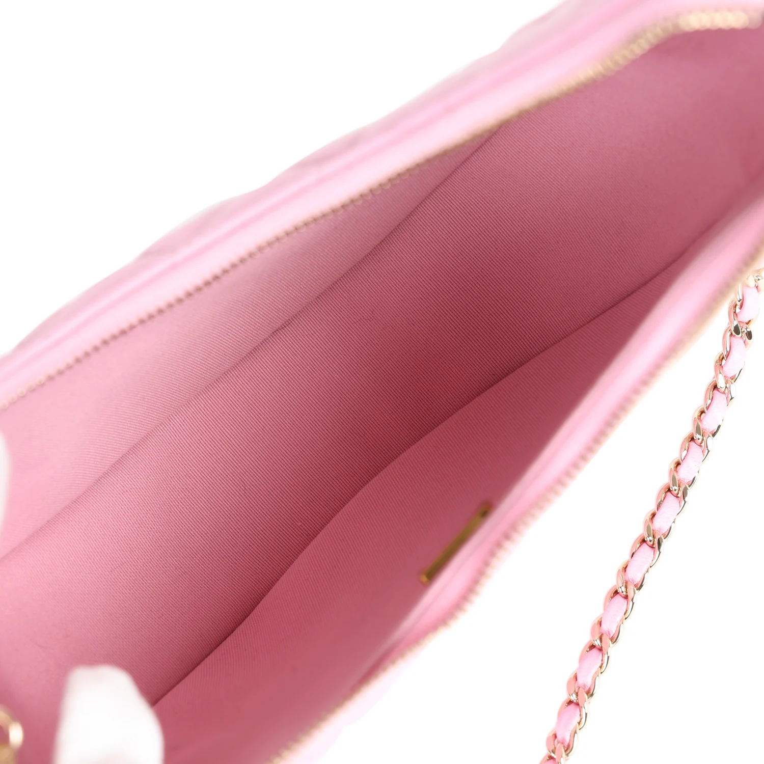 Chanel Small Chain Around Hobo Pink Lambskin Gold Hardware