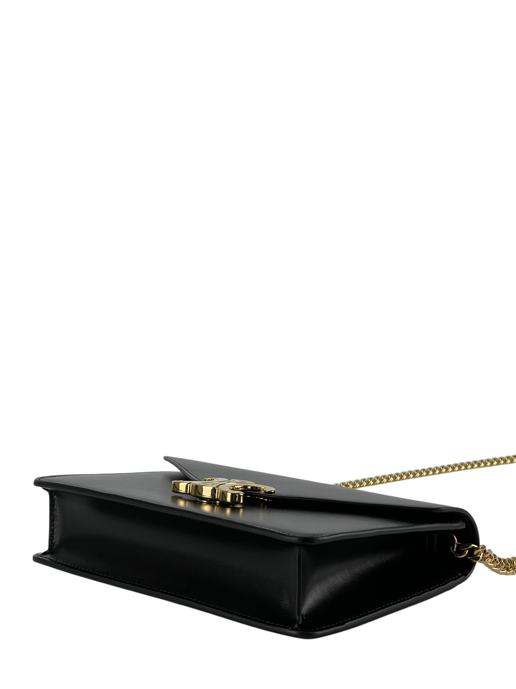 CELINE - Black Calfskin Crossbody Bag Teen Triomphe