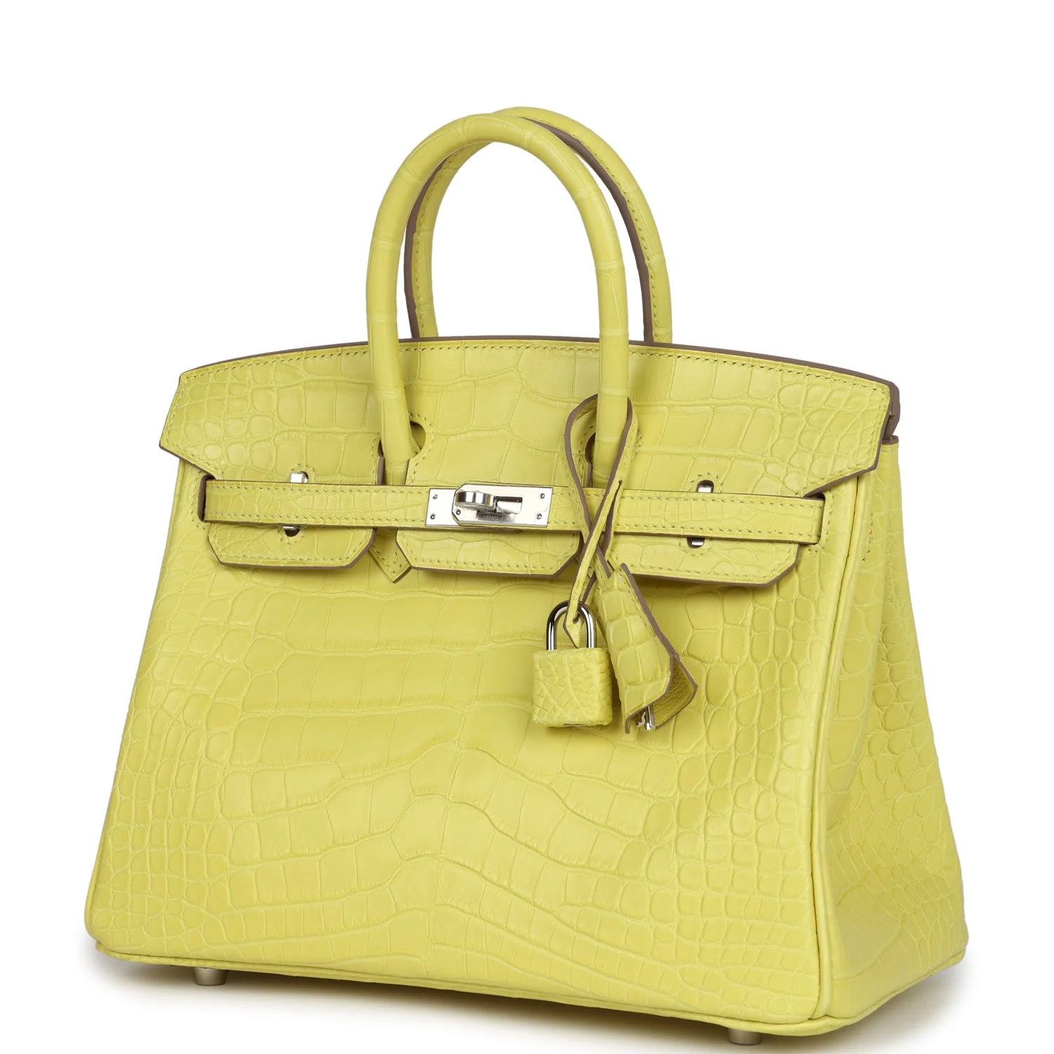 Hermes Birkin 25 Lime Matte Alligator Palladium Hardware