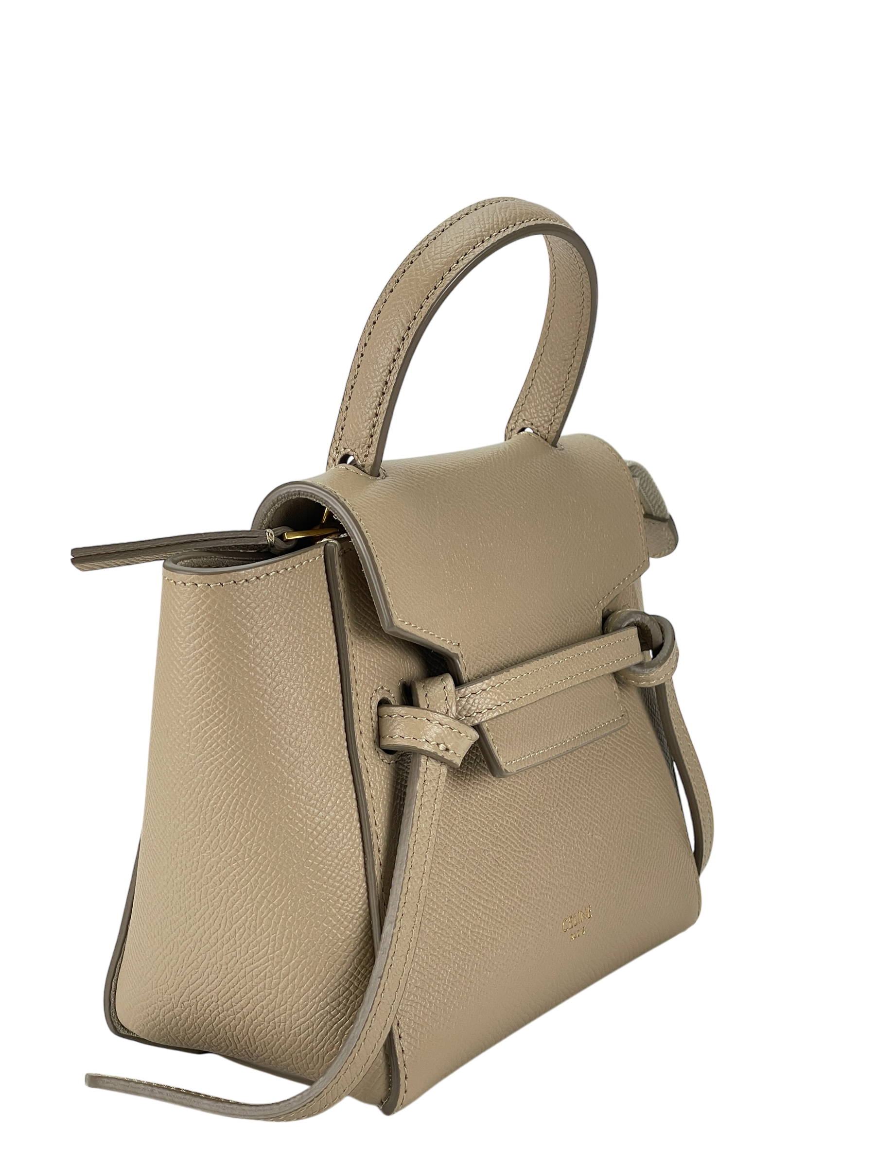 CELINE - Mini Light taupe Mirco Leather 2way Handbag