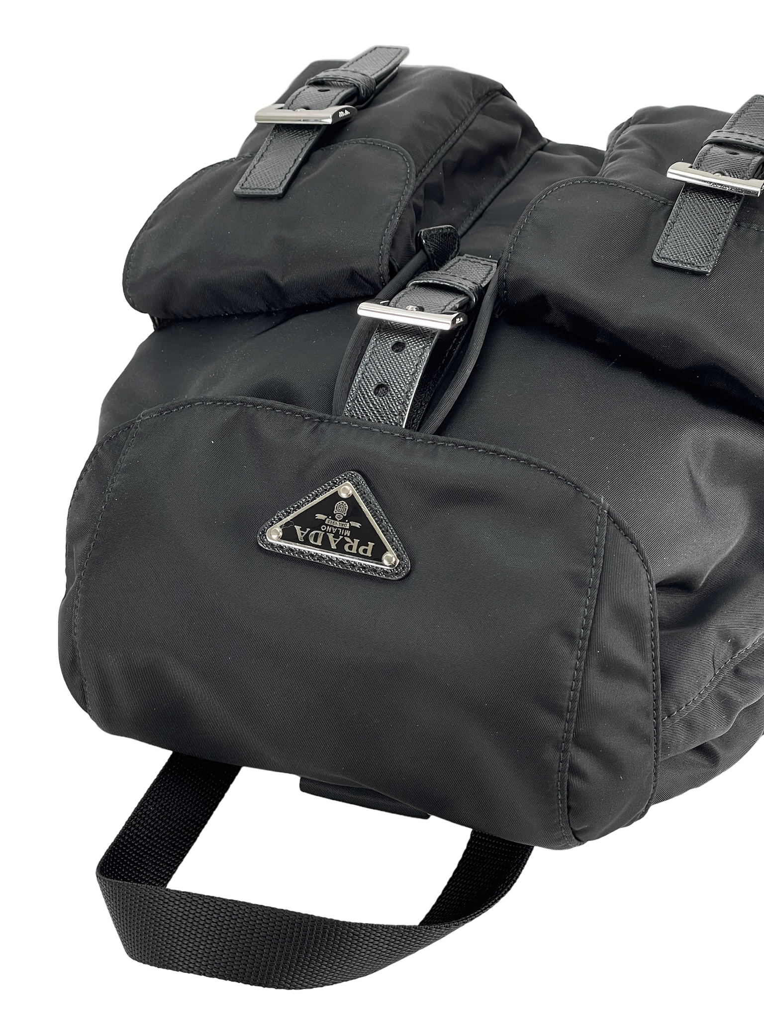 PRADA - Black Re-Nylon Backbag Small