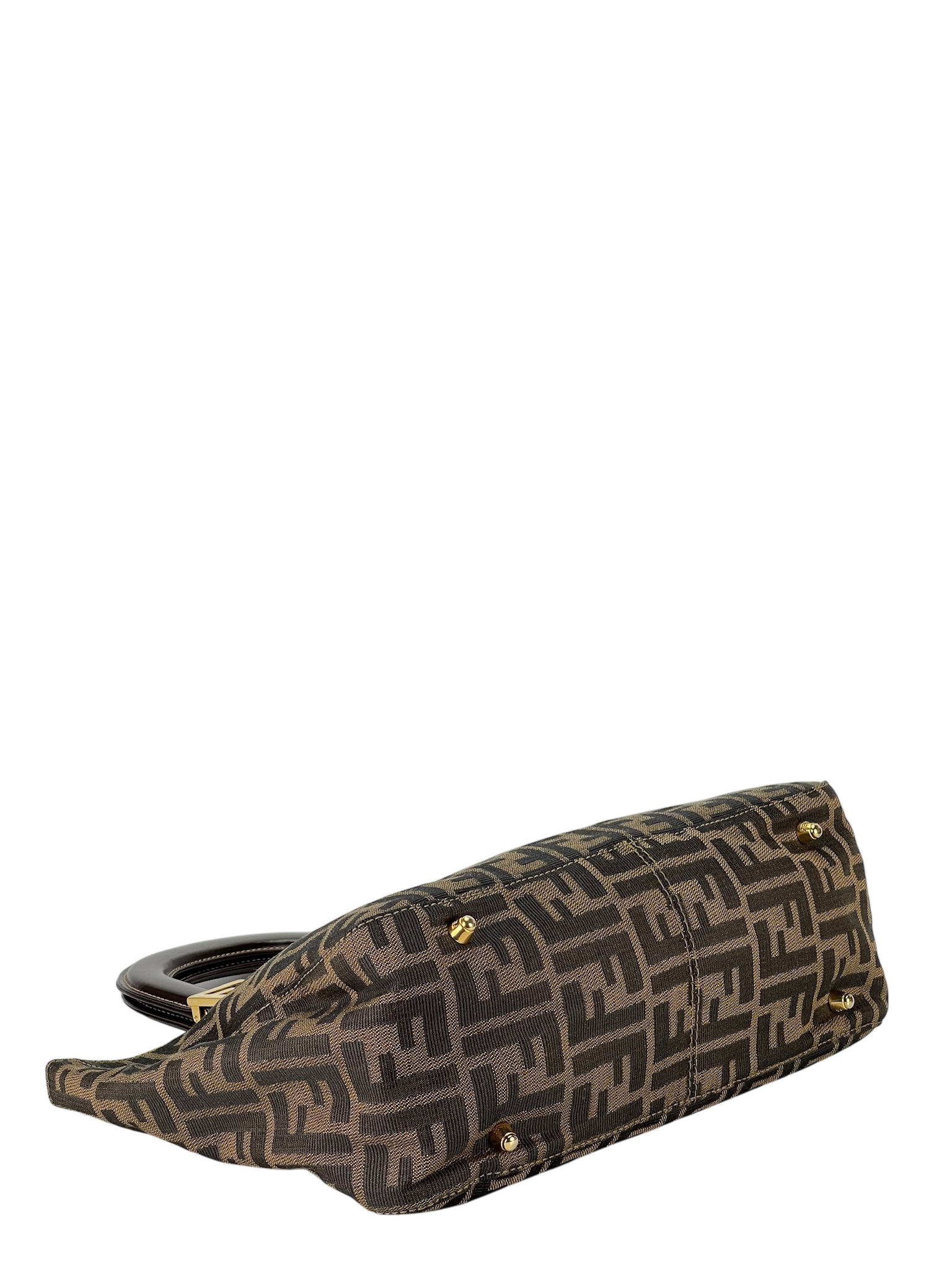 FENDI - Brown Zucca Tote Handbag Gold Hardware