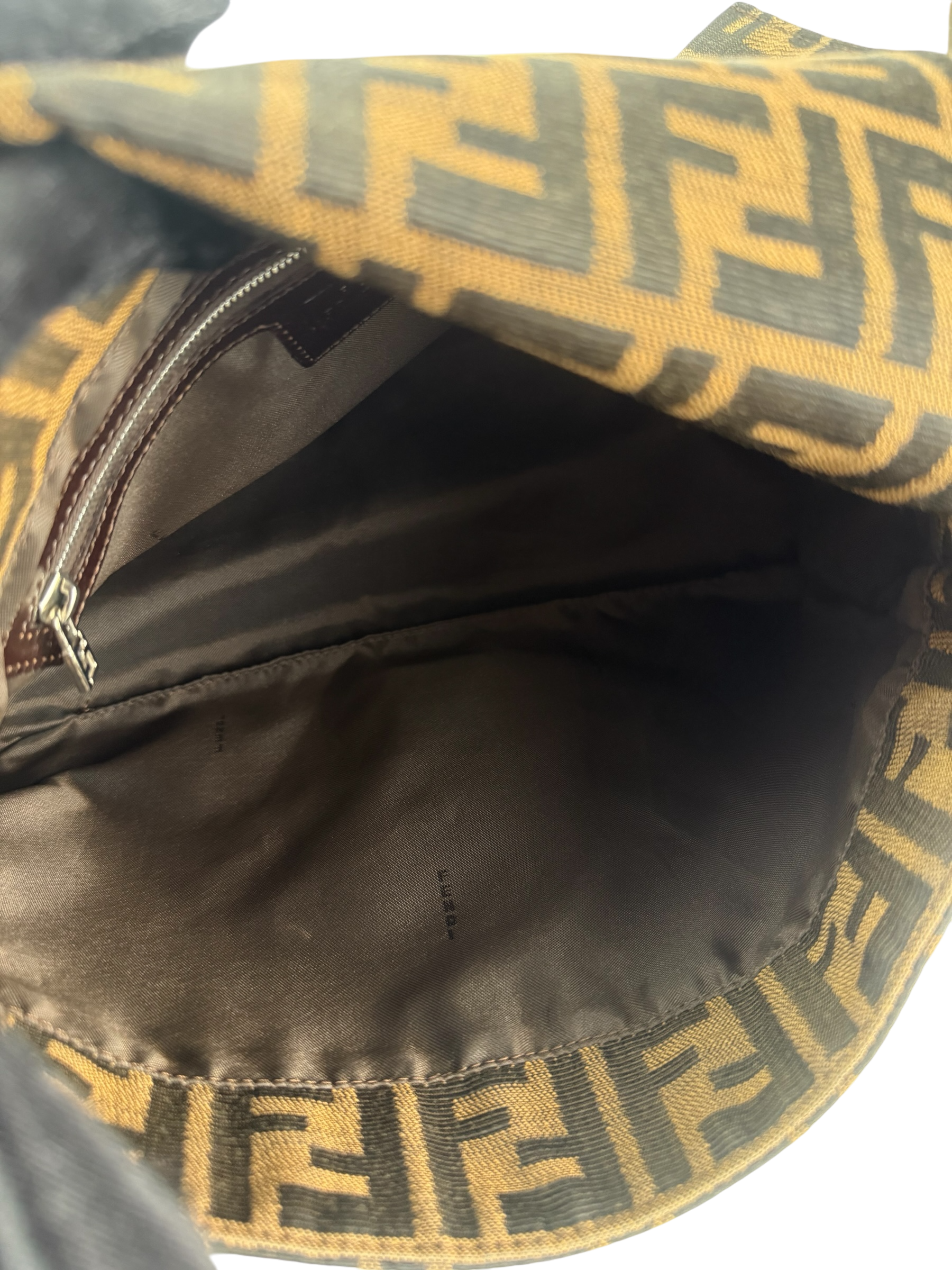 FENDI - Brown Zucca Mamma Baguette Handbag Silver Hardware