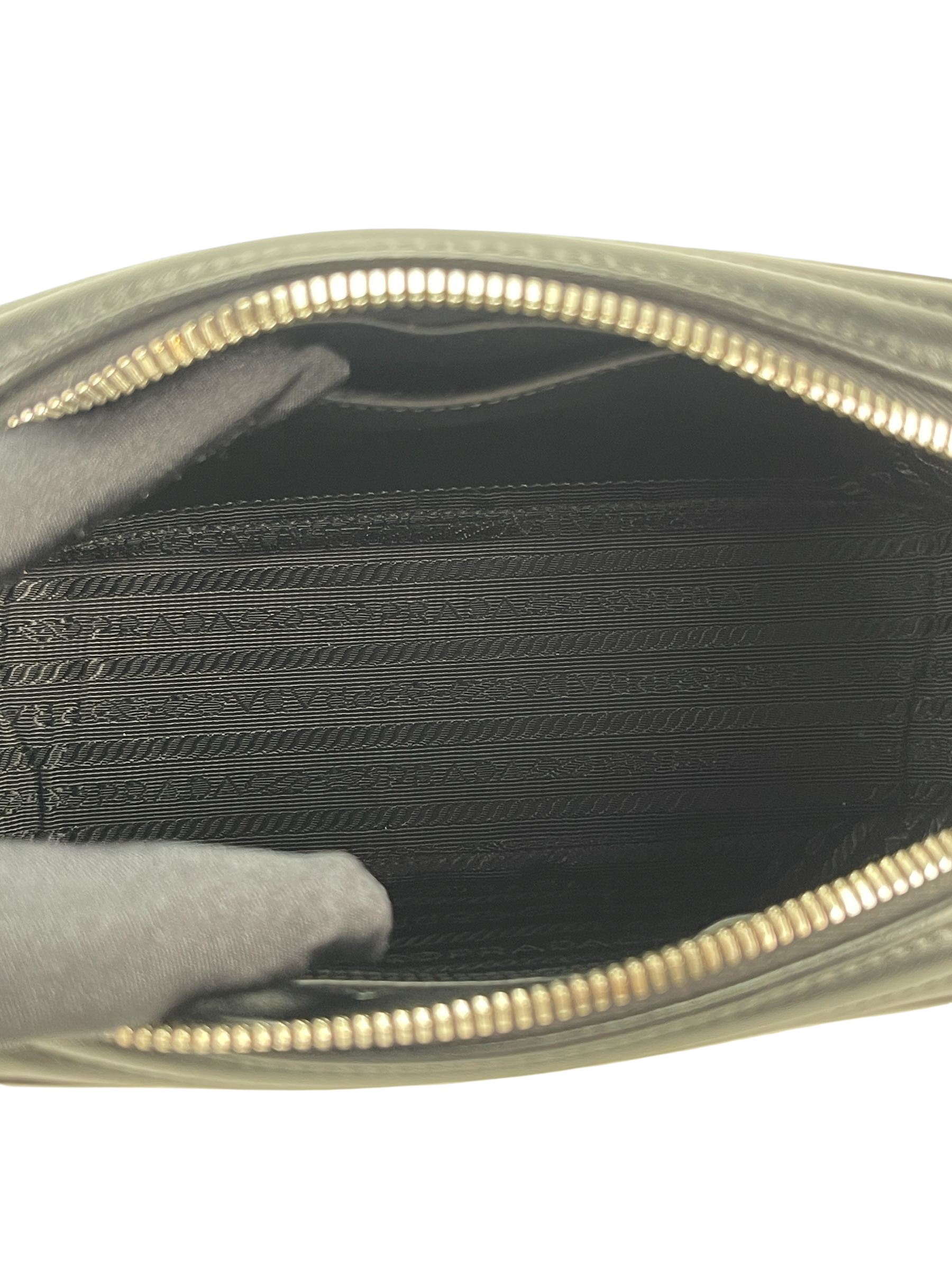 PRADA - Black Calfskin Soft Diagramme Camera Bag