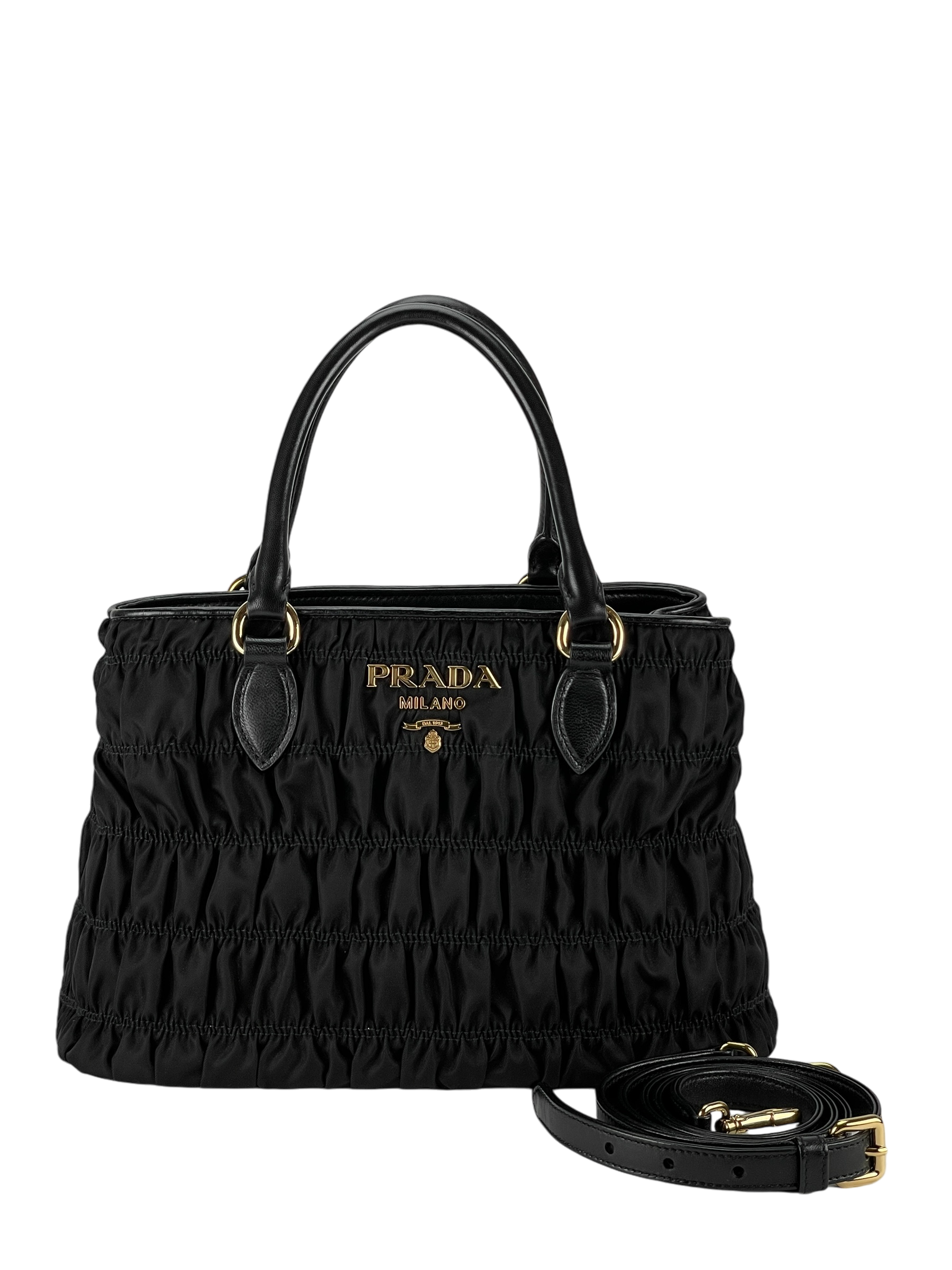 PRADA - Tessuto Nylon Gaufre Small Tote Black
