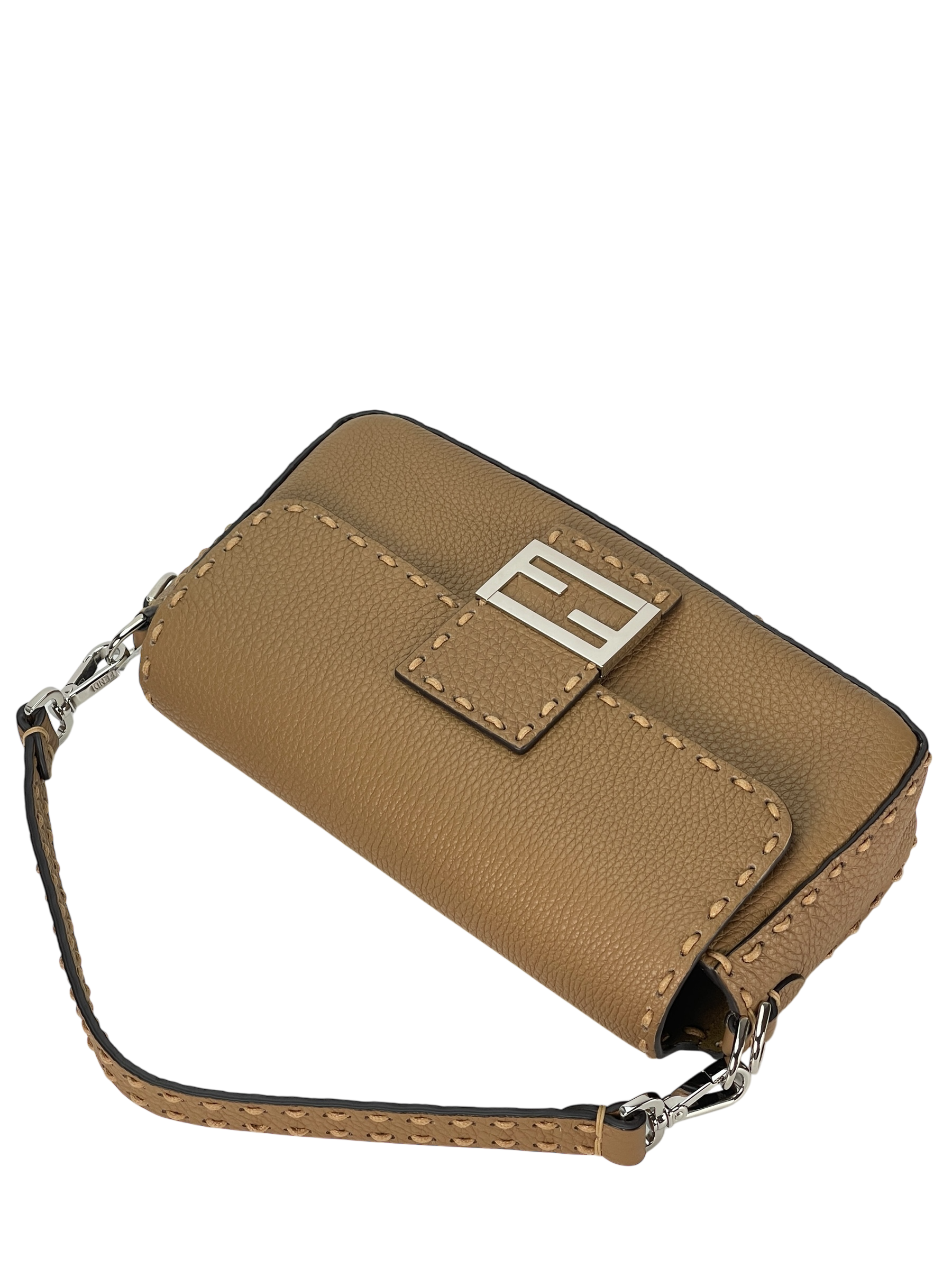 FENDI - Beige Calfskin 2way Selleria Baguette Handbag