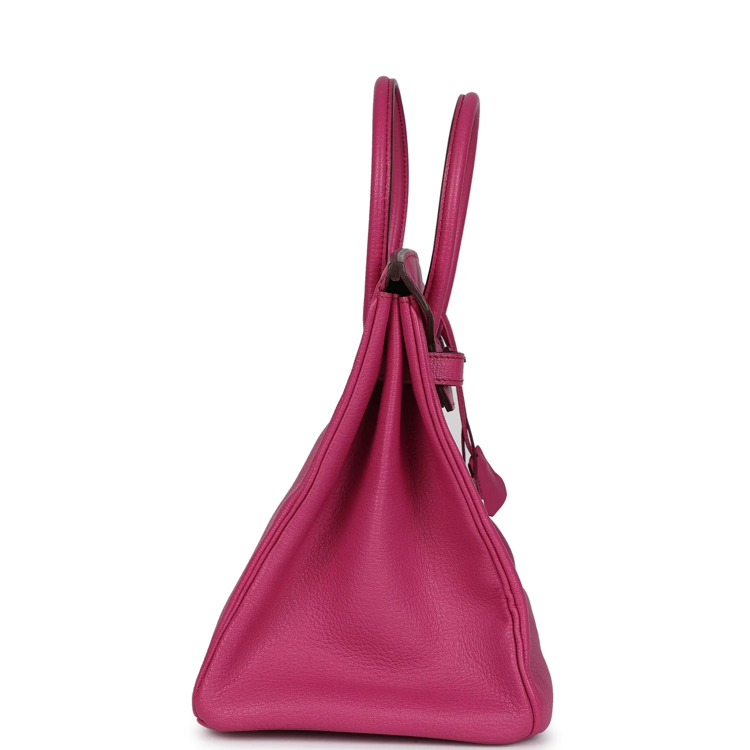 Pre-owned Hermes Birkin 35 Rose Shocking Chevre Mysore Palladium Hardware