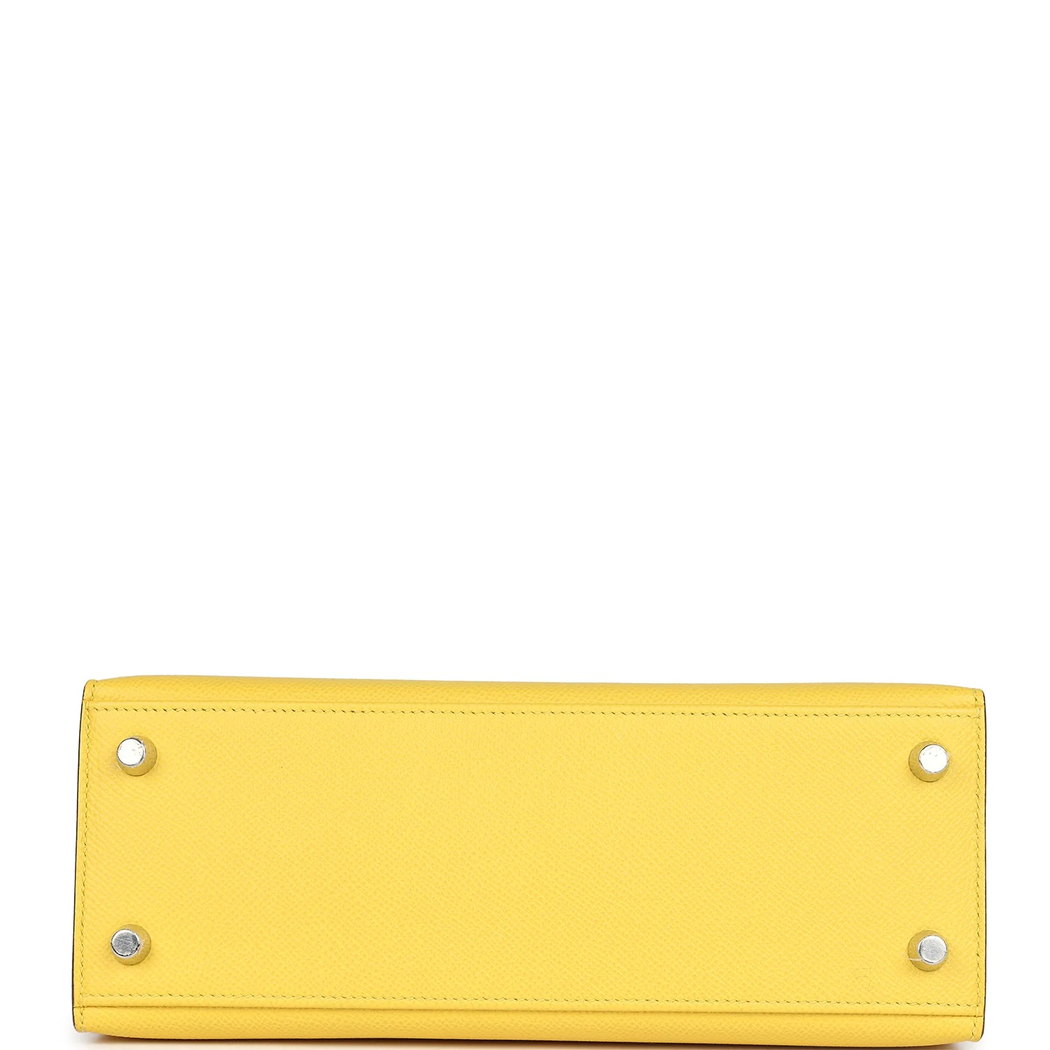 Pre-owned Hermes Kelly Sellier 25 Jaune De Naples Epsom Palladium Hardware
